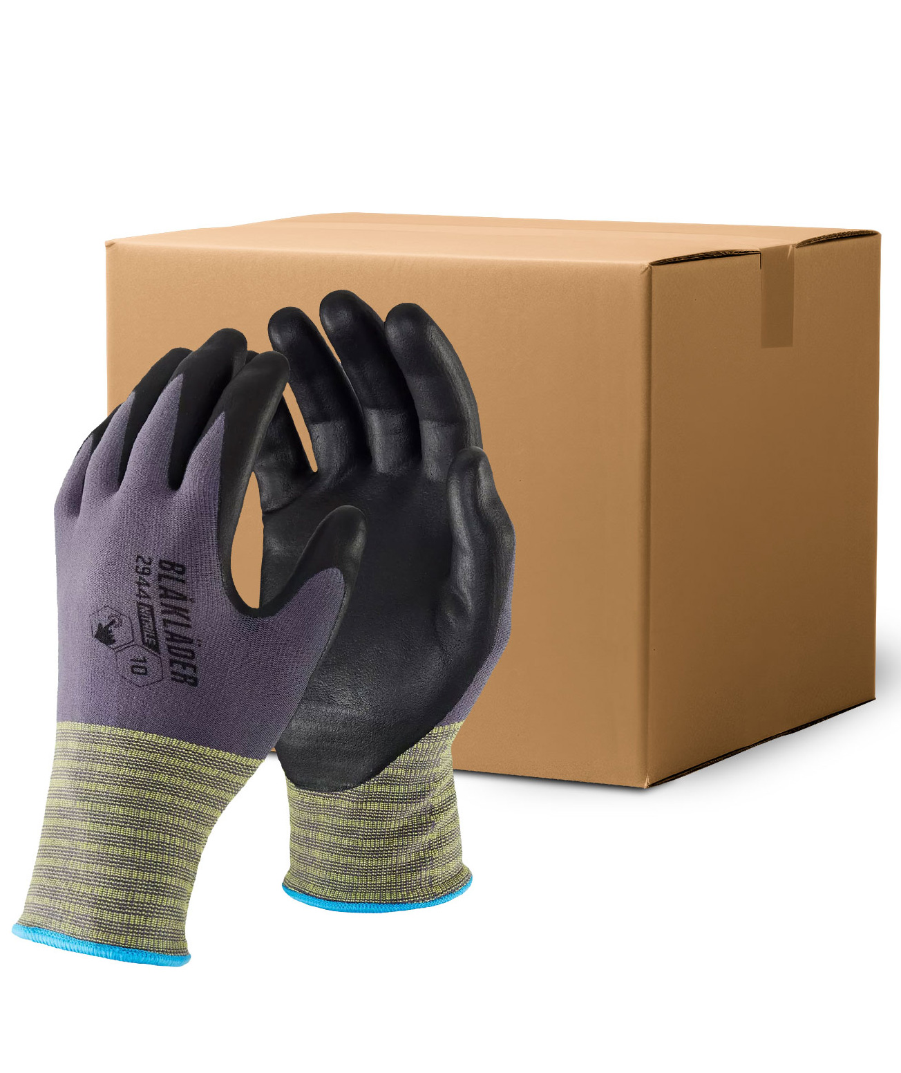 Bl&aring;kl&auml;der 2944 arbetshandskar (l&aring;da med 144 par), Svart/Gr&aring;