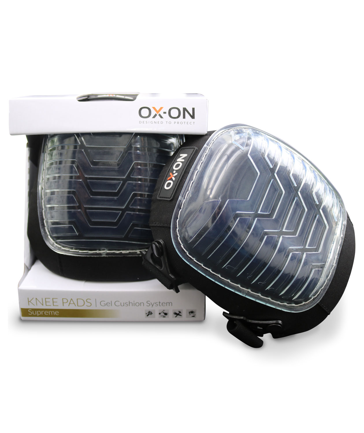 OX-ON Supreme knebeskyttere, Svart/klar