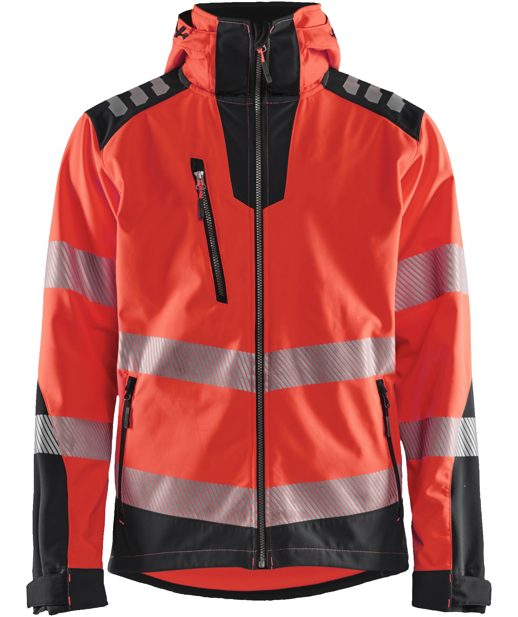 Bl&aring;kl&auml;der Softshelljacke, Hi-vis Rot/Schwarz