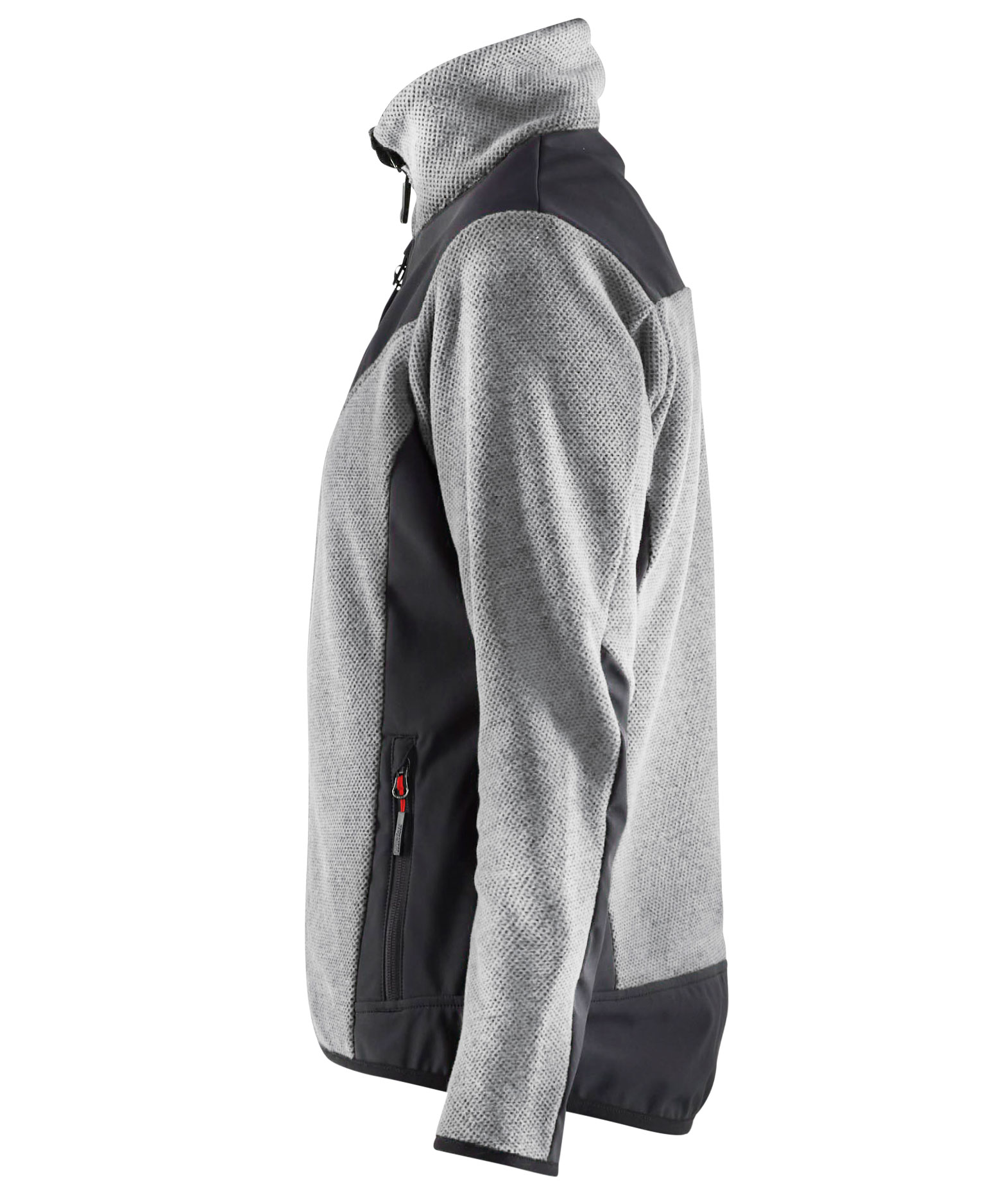 Bl&aring;kl&auml;der women's knitted jacket with softshell, Grey mottled/black, large image number 3