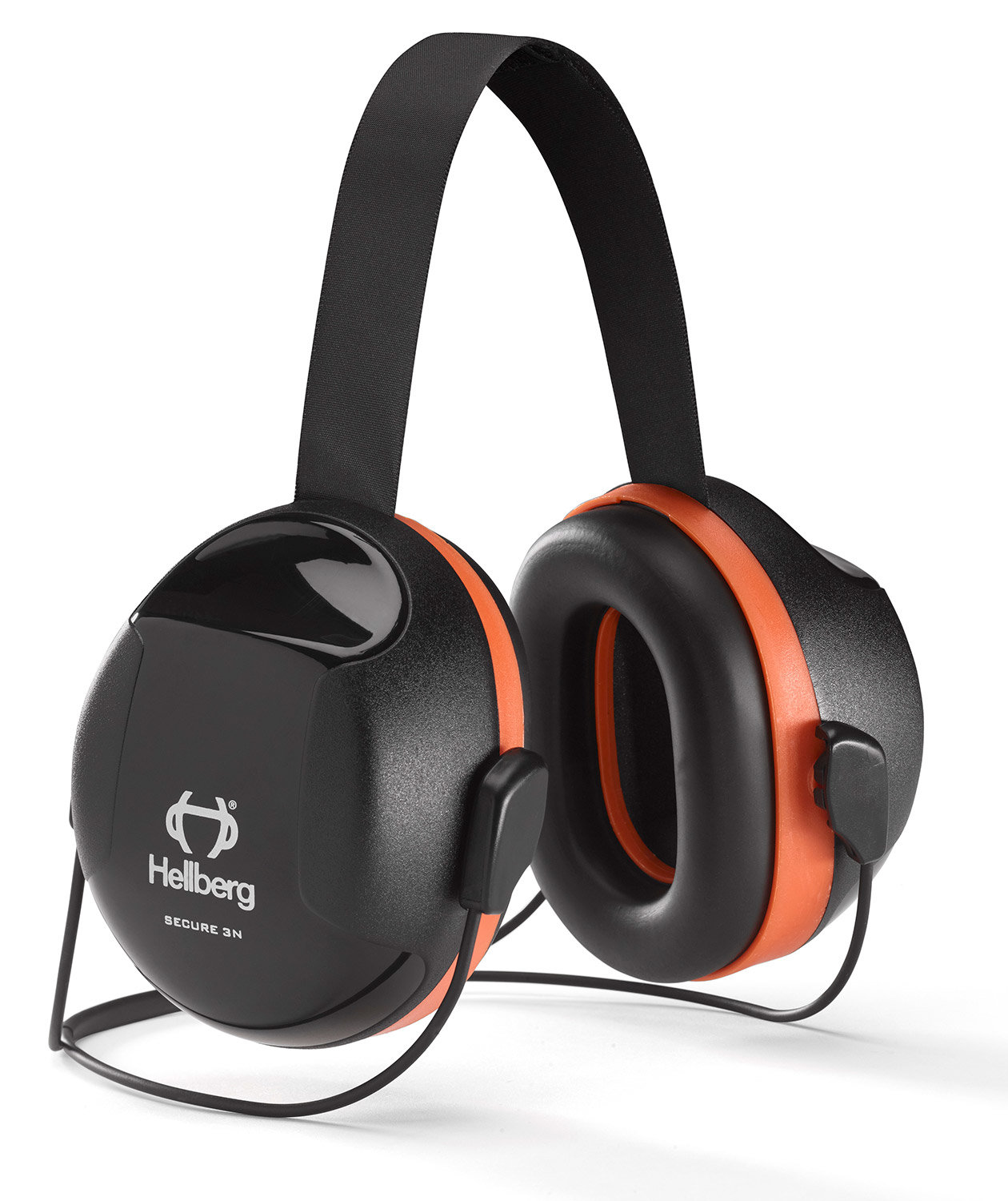 Hellberg Secure 3 h&ouml;rselk&aring;por med nackbygel, Svart/R&ouml;d