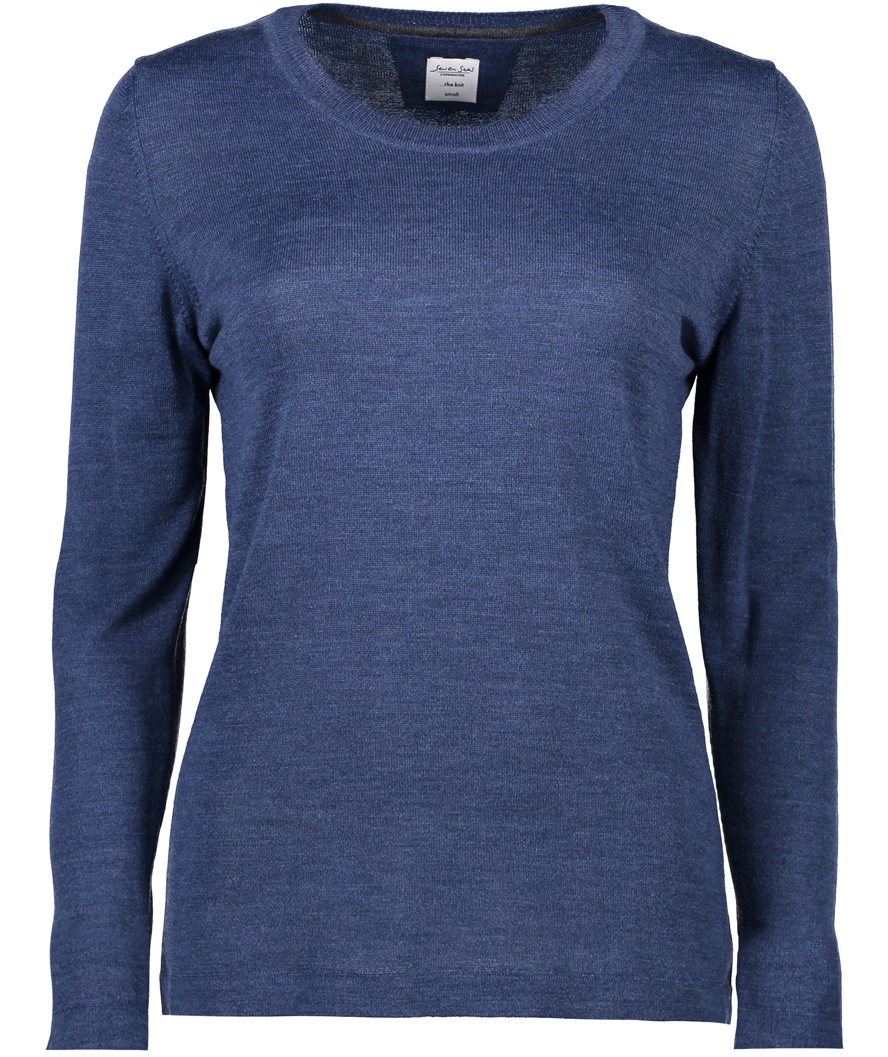 Seven Seas dame strikkpullover med merinoull, Blue melange, Blue melange, swatch