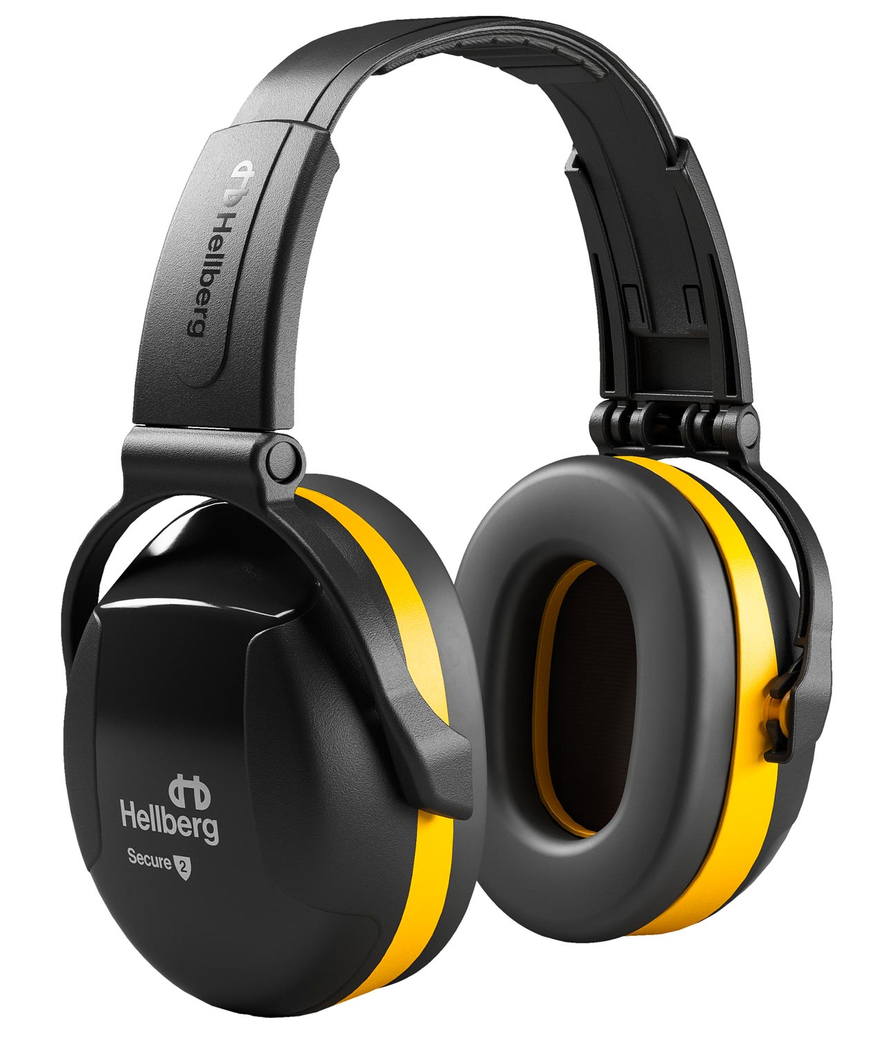 Hellberg Secure 2 vikbar h&ouml;rselk&aring;por, Svart/Gul