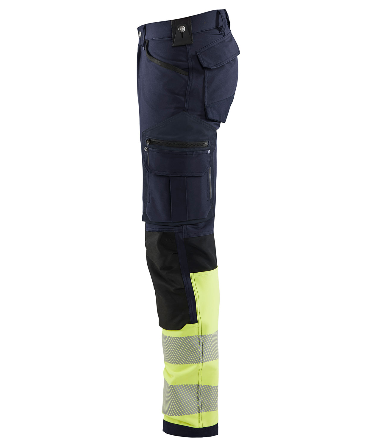 Bl&aring;kl&auml;der arbejdsbukser full stretch, Marine/Hi-Vis gul, large image number 3
