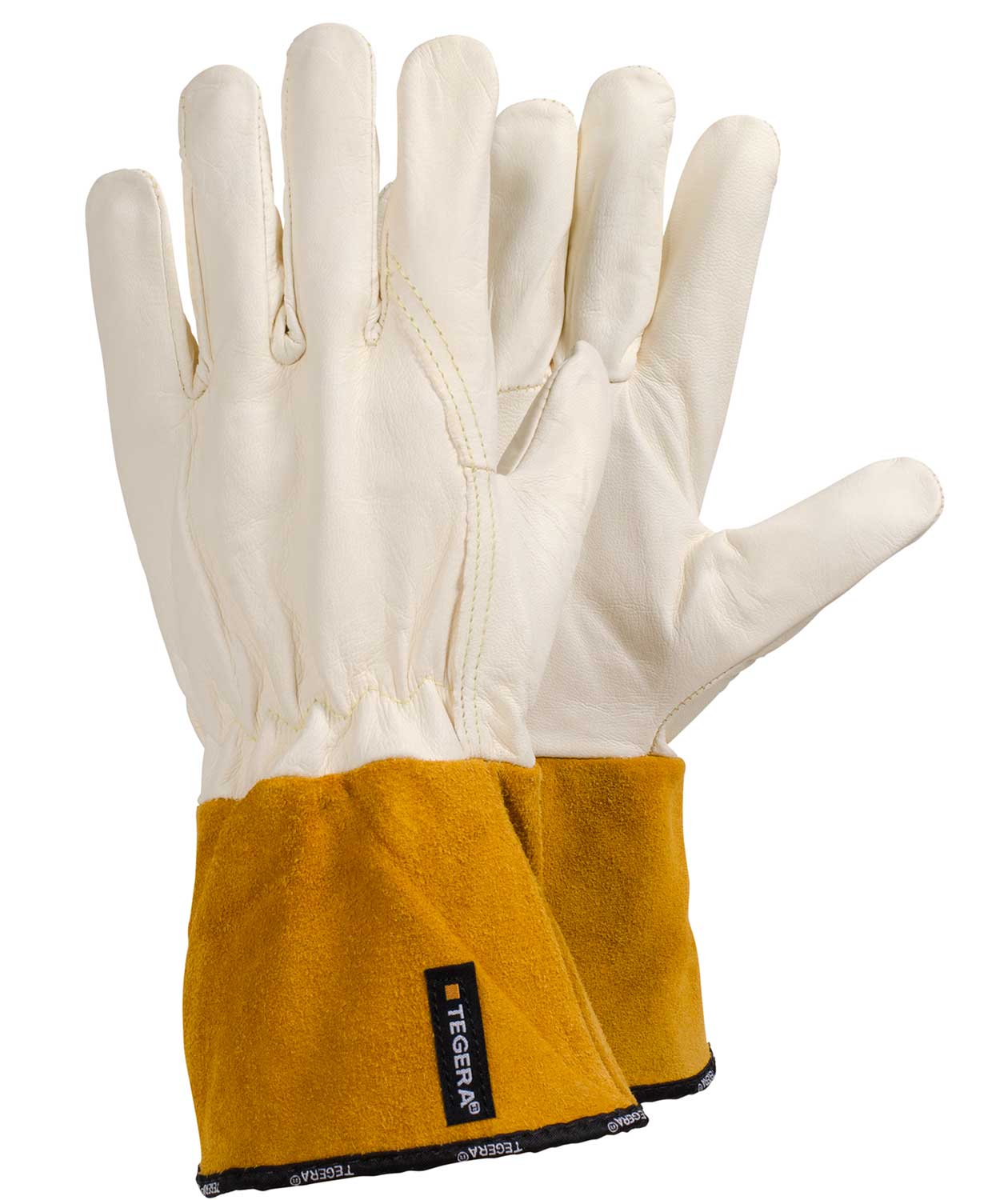 Tegera 11CVA varme- og svejsehandsker, Hvid/Gul
