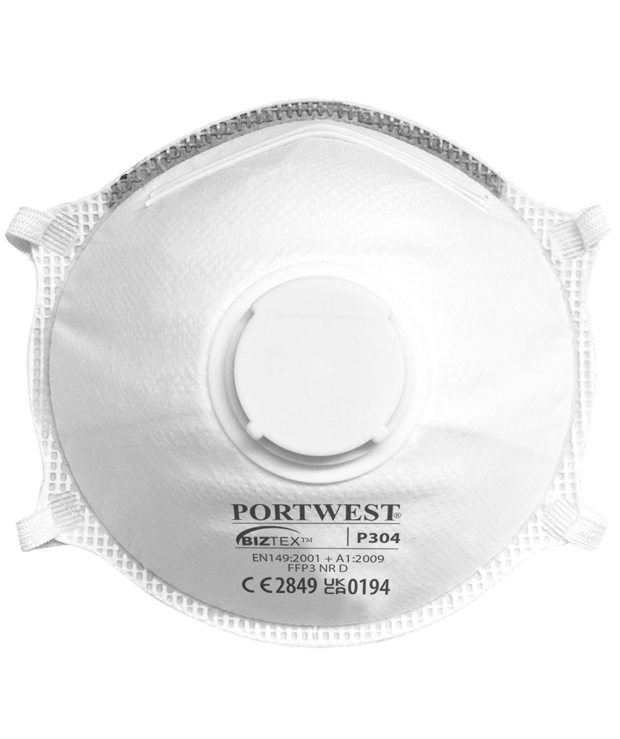 Portwest 10-pack l&auml;tt damm mask FFP3 med ventil, Vit