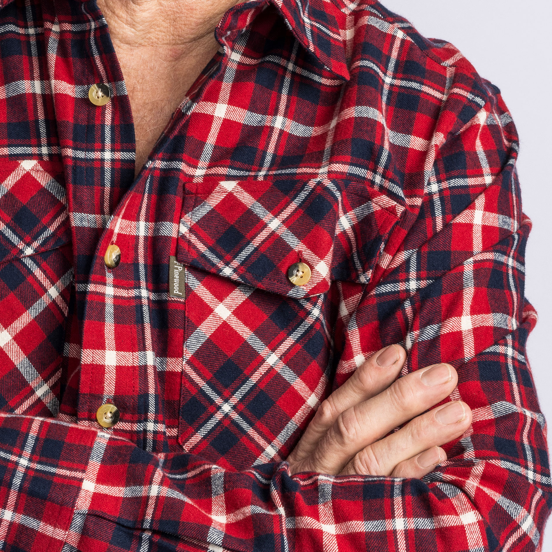 Pinewood H&auml;rjedalen regular fit flannel skovmandsskjorte, R&oslash;d/Navy, large image number 5