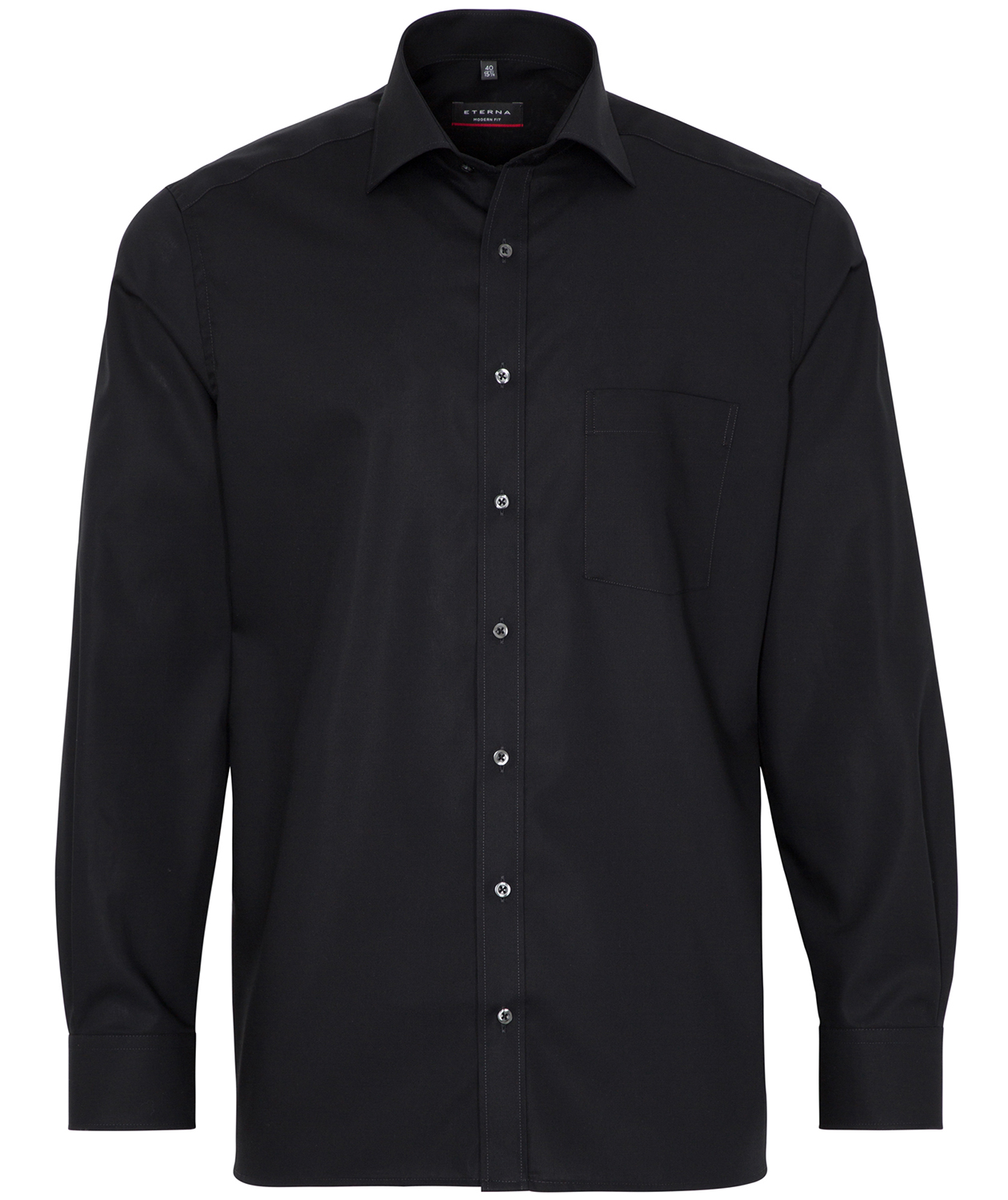 Eterna Uni Modern fit Poplin skjorta, Black, Black, swatch