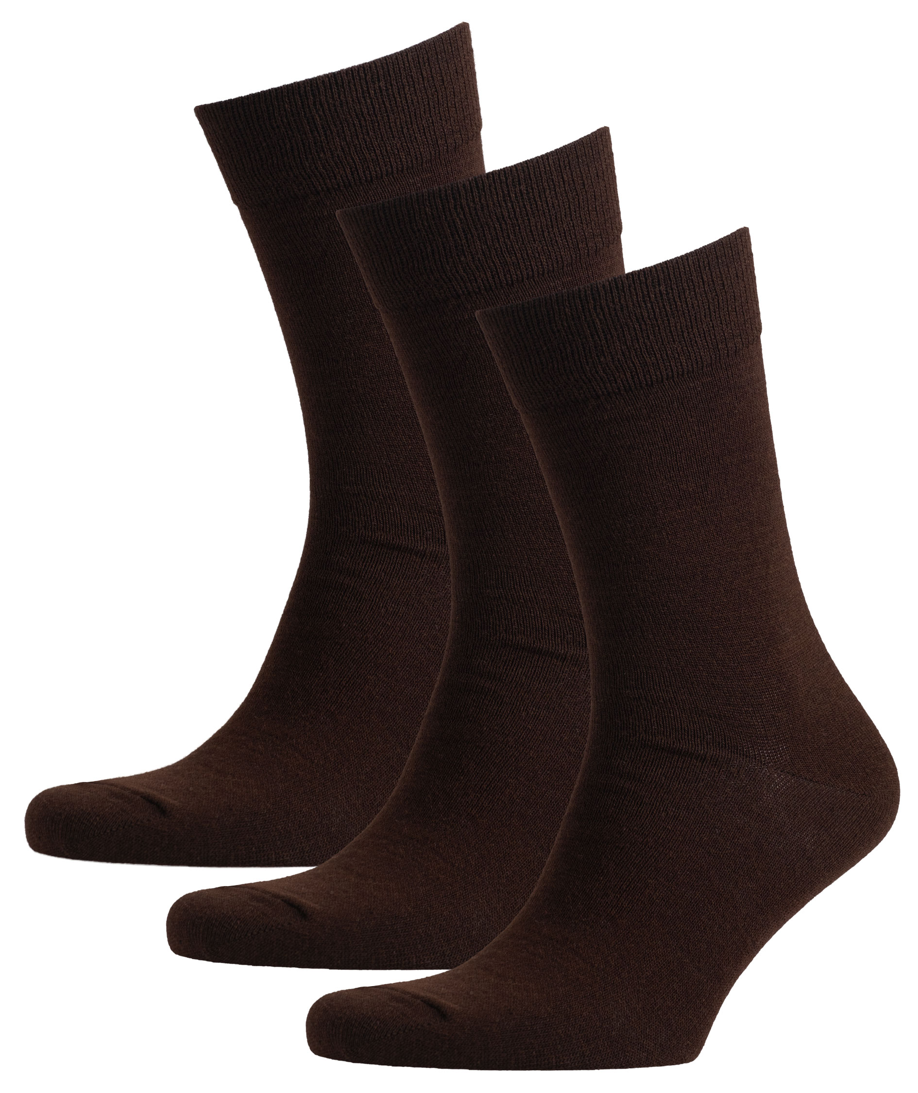 Westborn Basic 3-pak str&oslash;mper med uld, Brown, Brown, large image number 0
