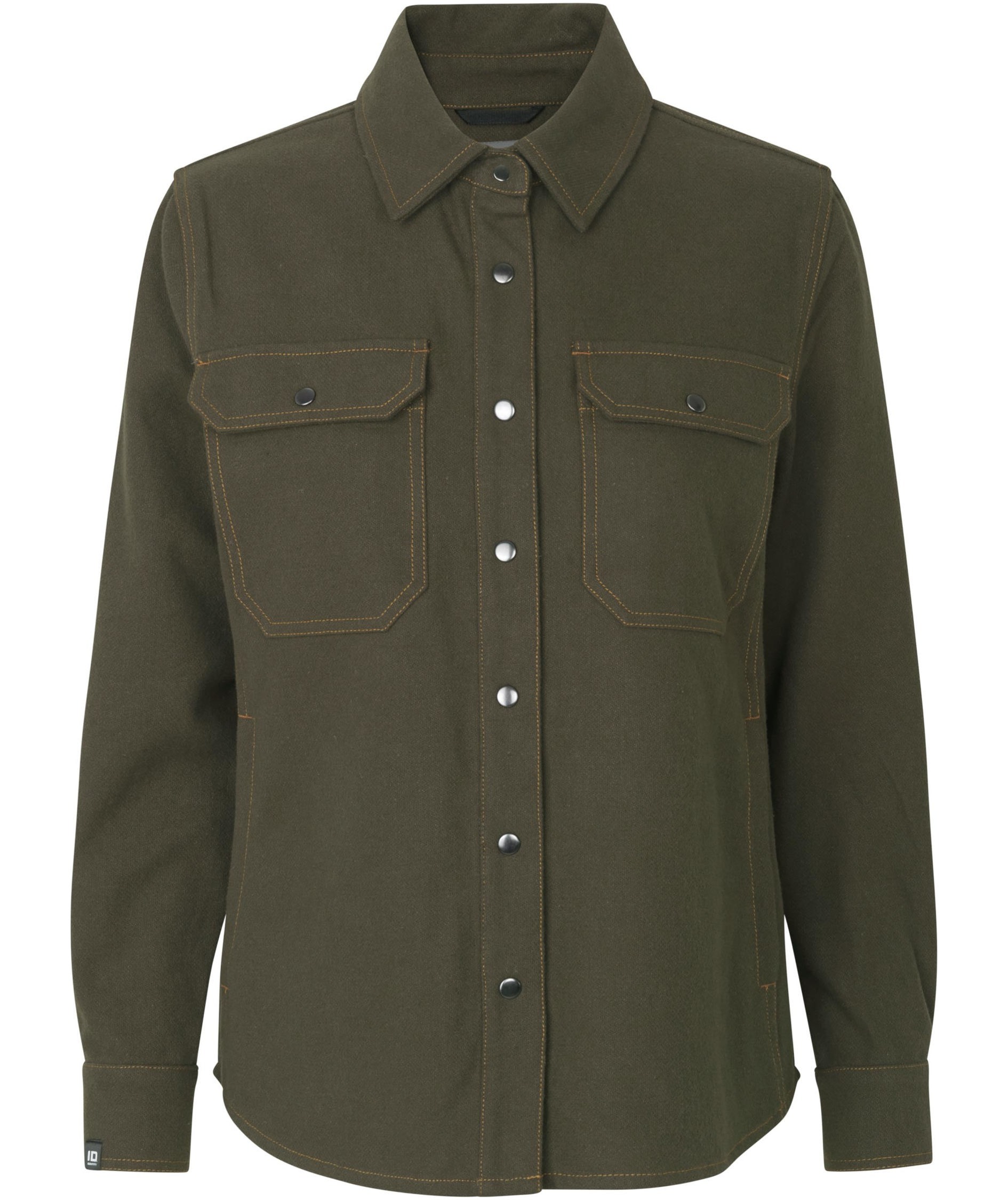 ID Modern fit flanellskjorta dam, Oliv