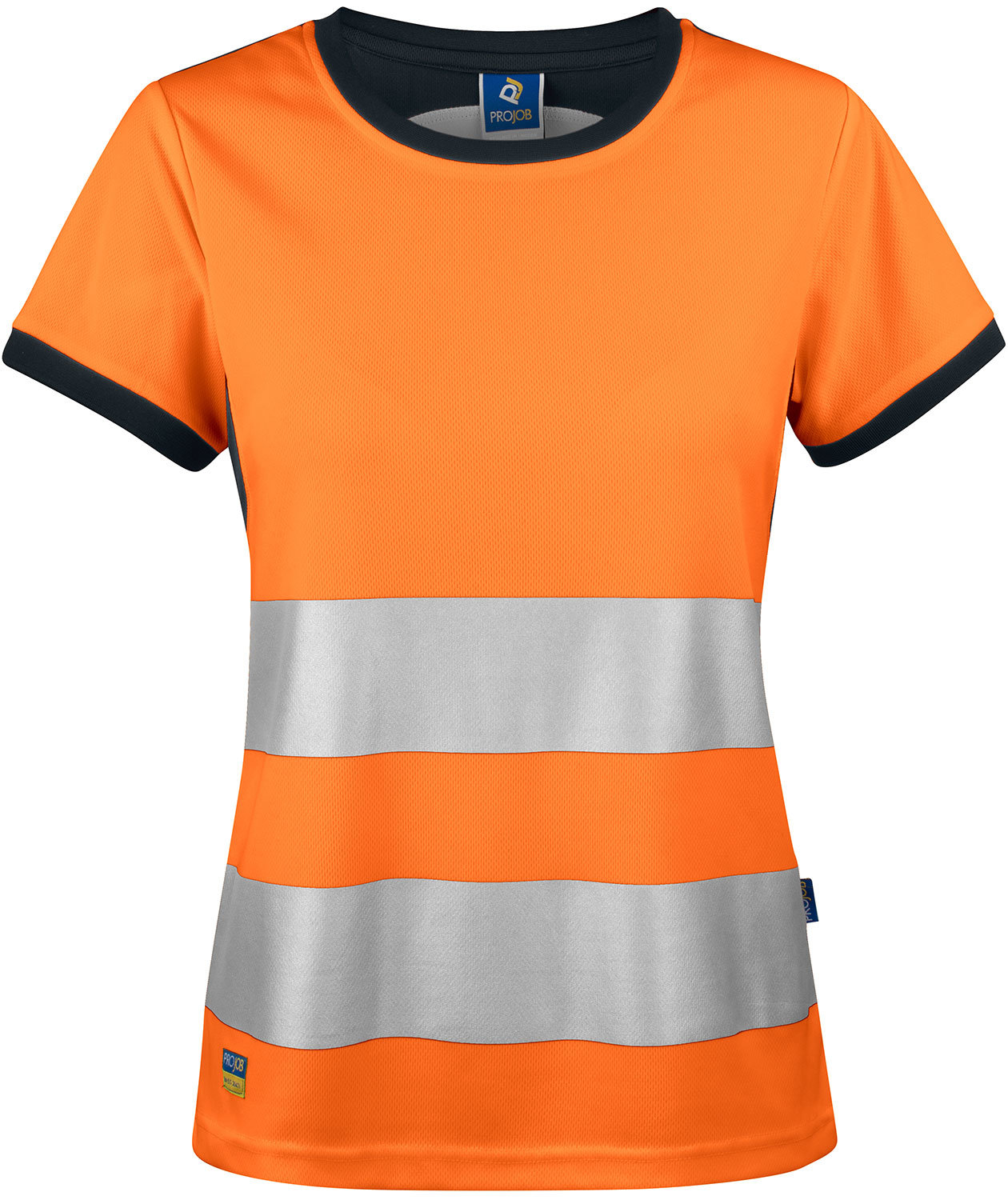 ProJob T-shirt dam 6012, Varsel Orange/Svart