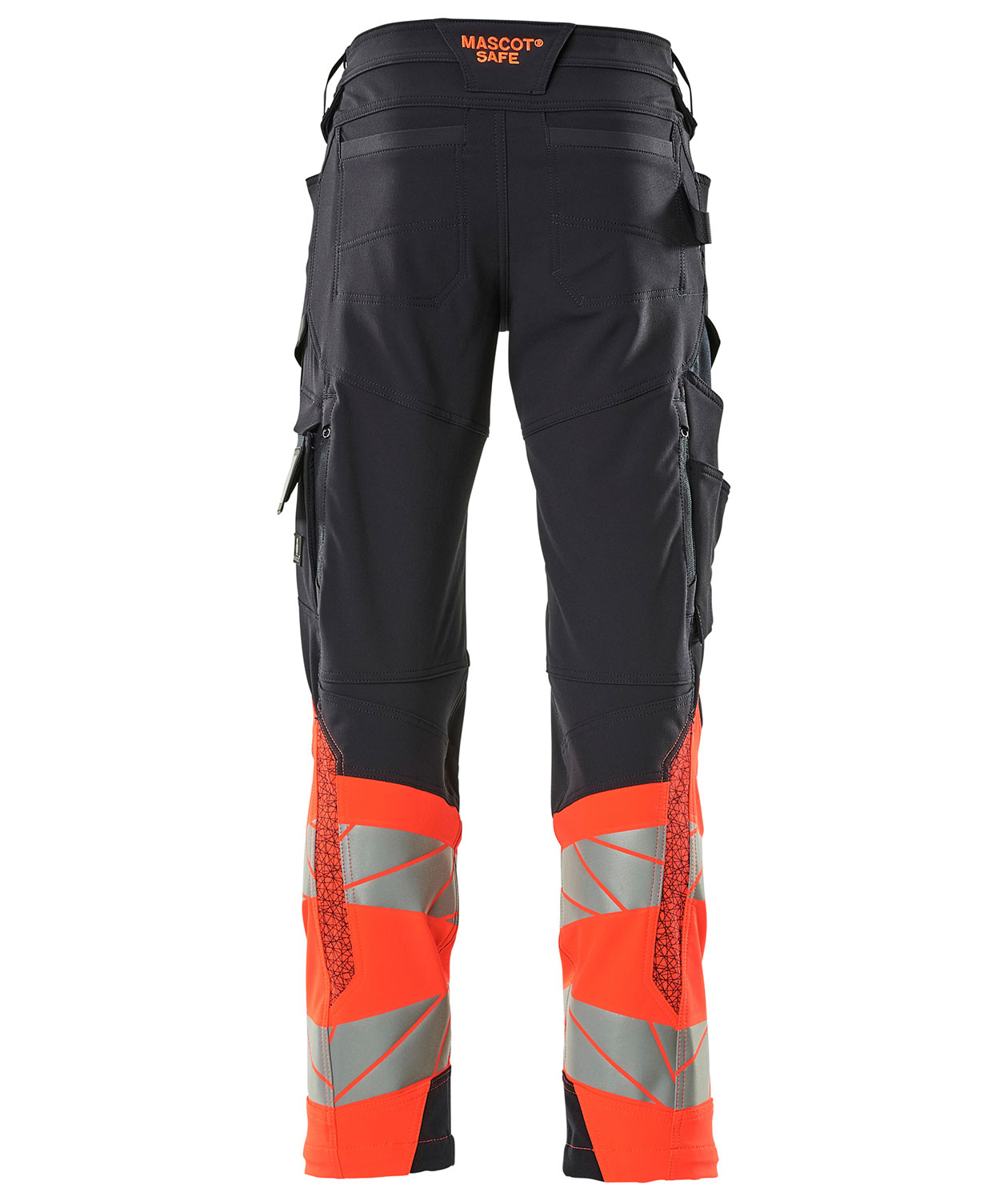 Mascot Accelerate Safe arbetsbyxa full stretch, M&ouml;rk Marin/Hi-Vis R&ouml;d, large image number 1