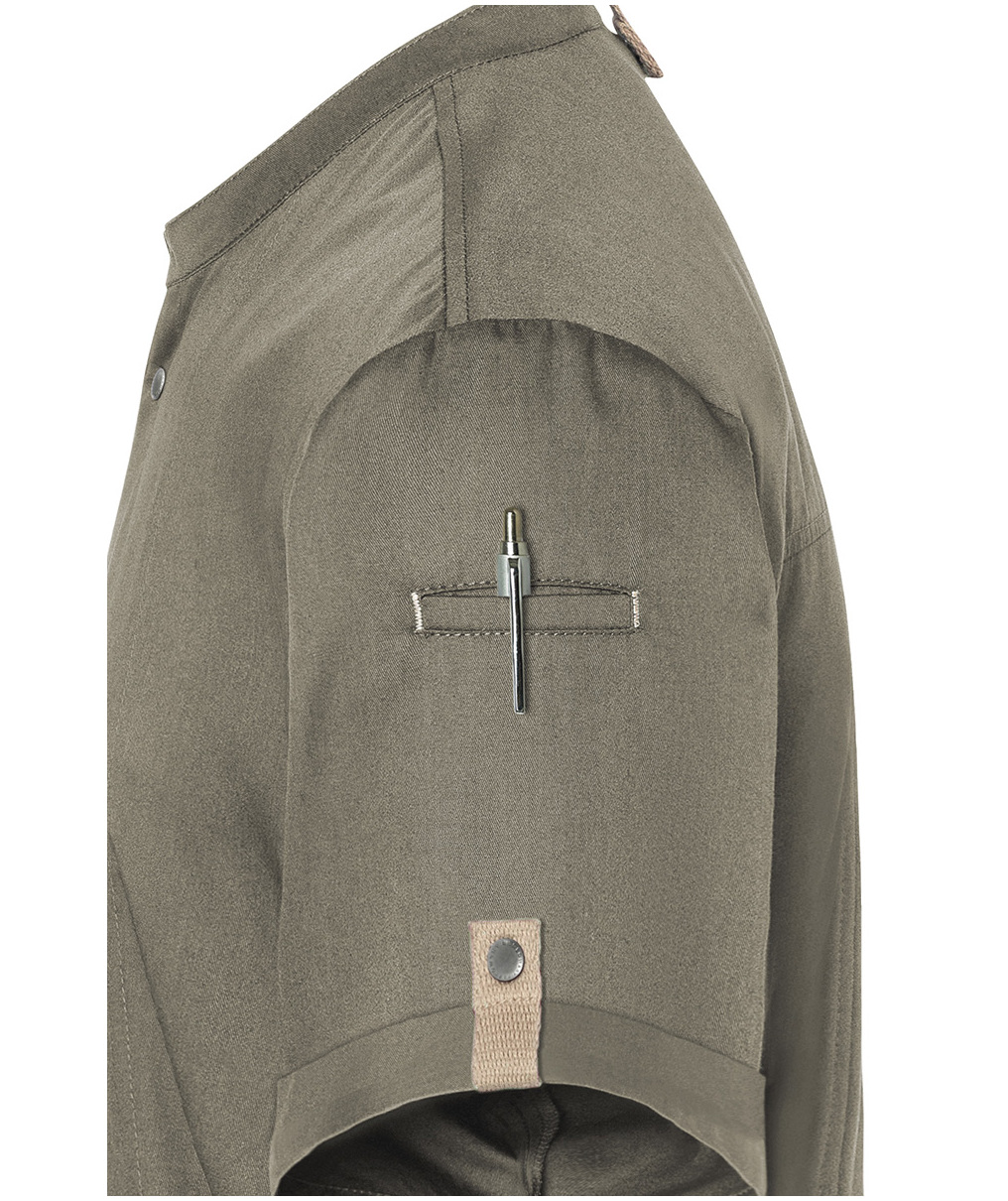 Karlowsky Green-generation kort&aelig;rmet kokkejakke, sage, large image number 7