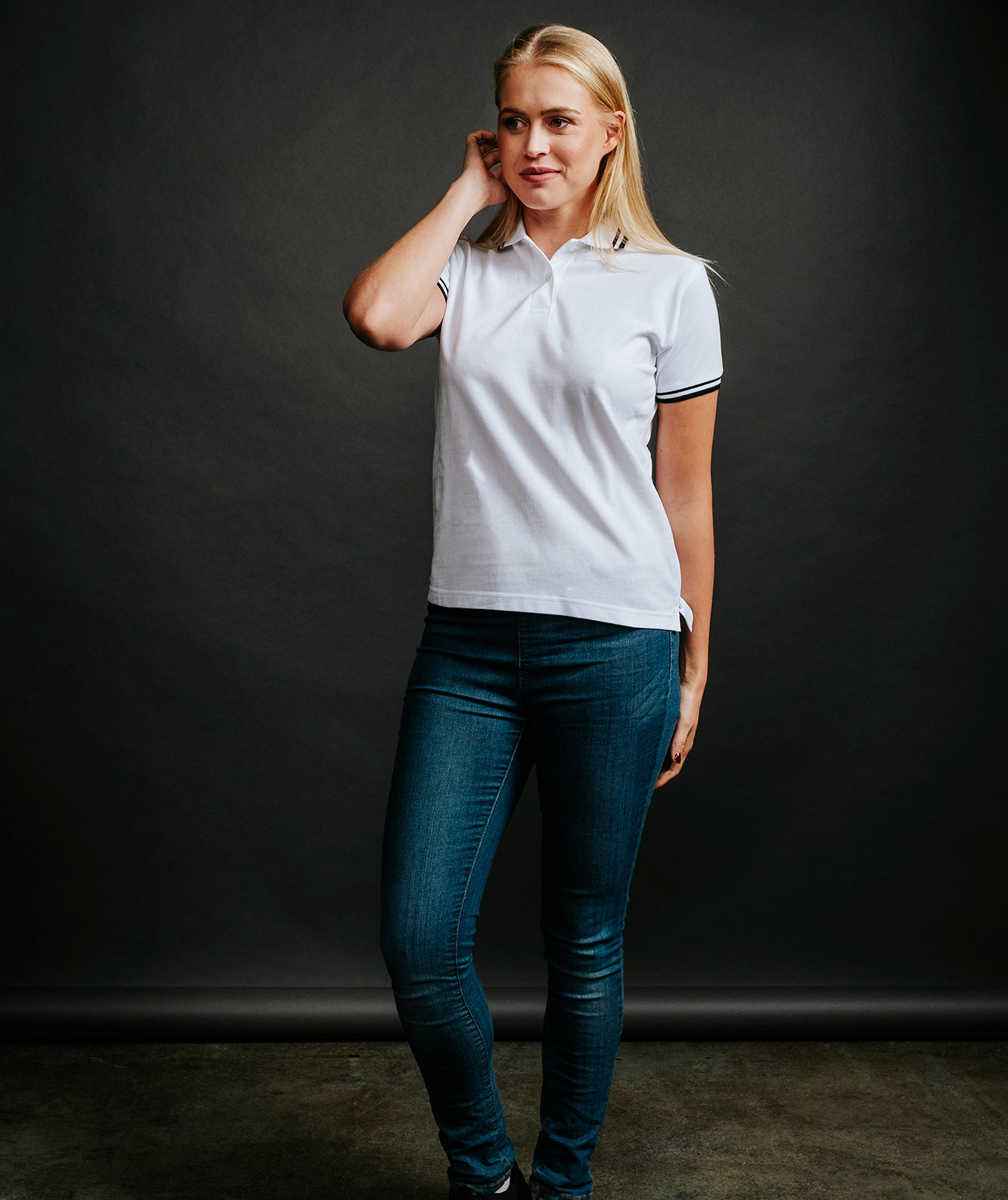 YOU Napoli women's polo shirt, White, large image number 1