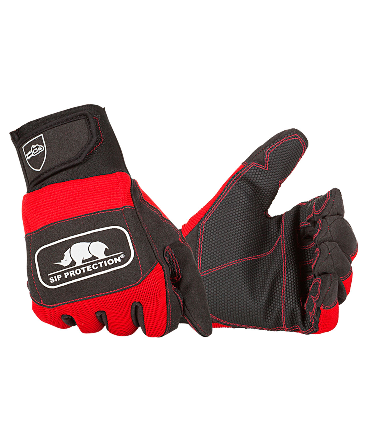 SIP 2XD3 sk&auml;rskyddshandskar, R&ouml;d/Svart