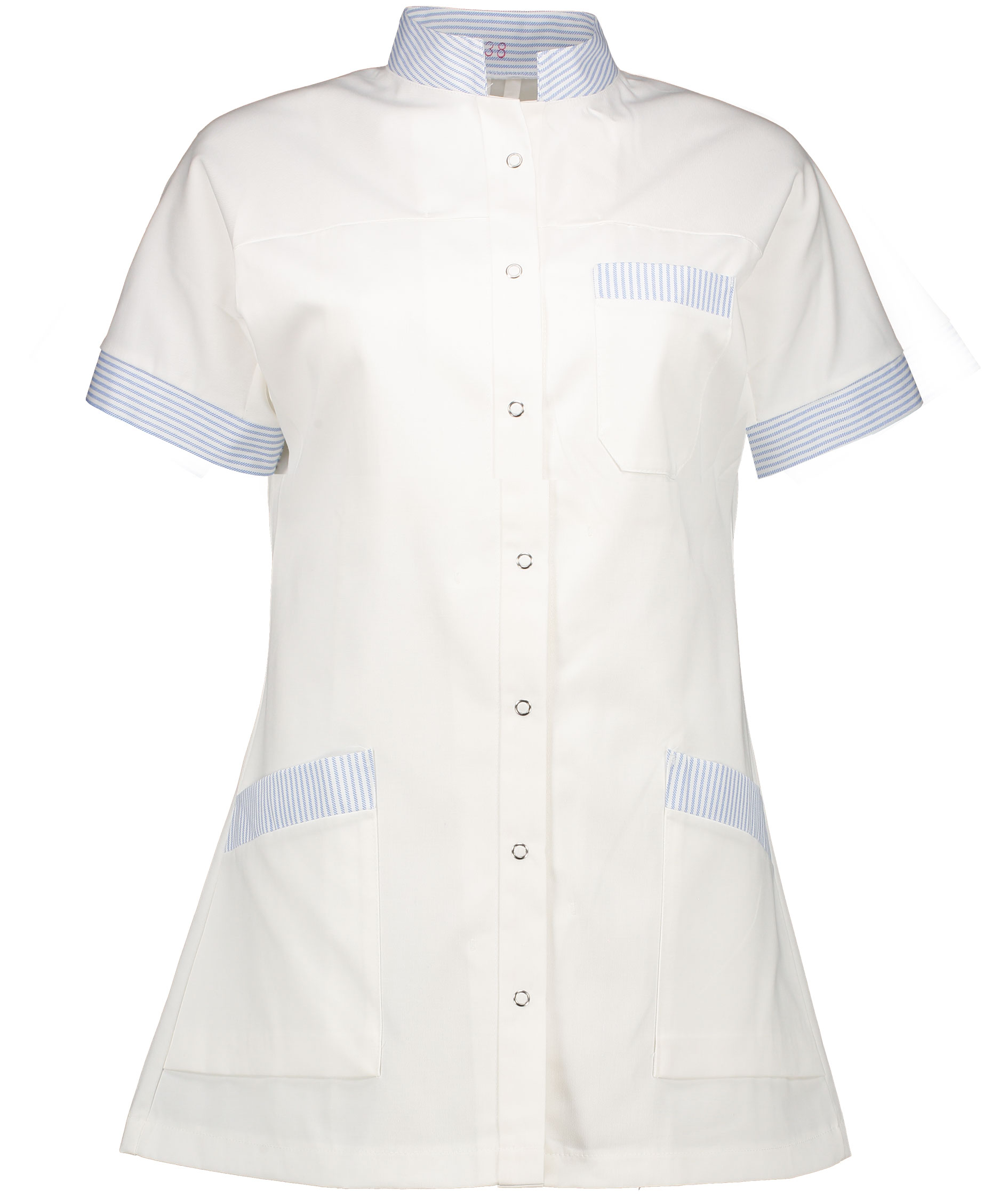 Borch Textile 0826 215 gsm tunika dam, Vit/Bl&aring; Randing, large image number 0