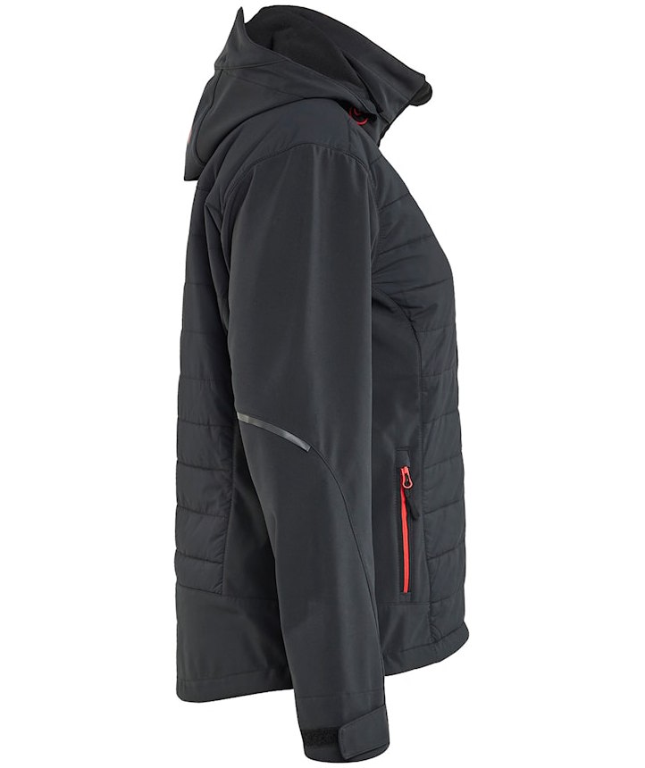 Bl&aring;kl&auml;der dame hybridjakke, Sort/R&oslash;d, large image number 2