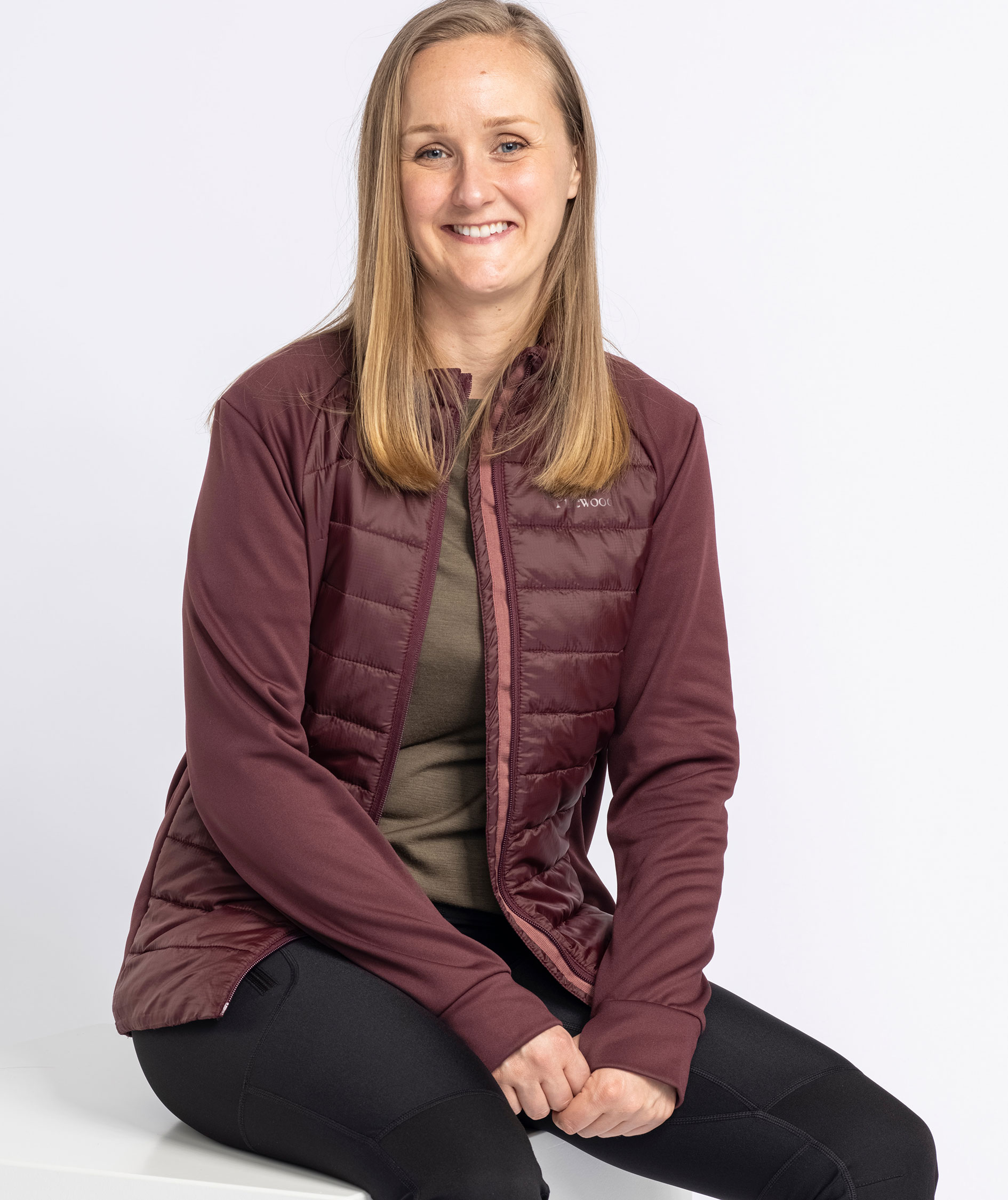 Pinewood&nbsp;Finnveden Hybrid dame power fleecejakke, Earth Plum, large image number 1