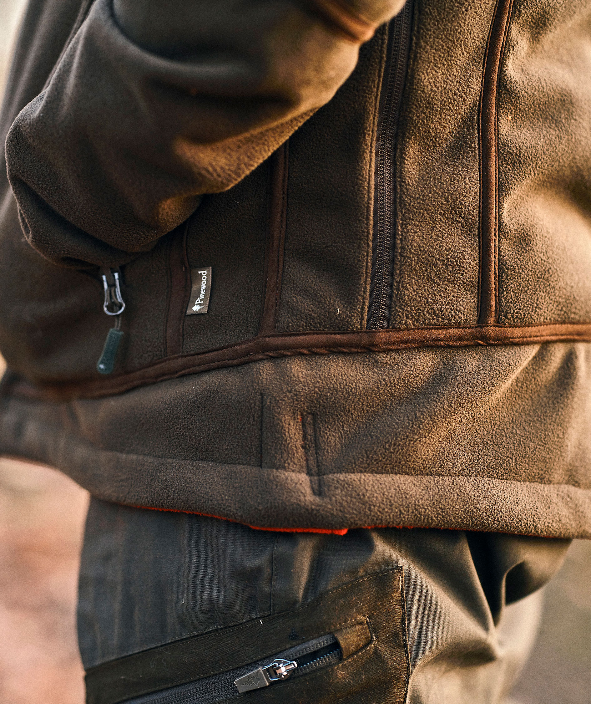 Pinewood&nbsp;Furudal Reversible fleecejakke, Hunting Brown/Red, large image number 7