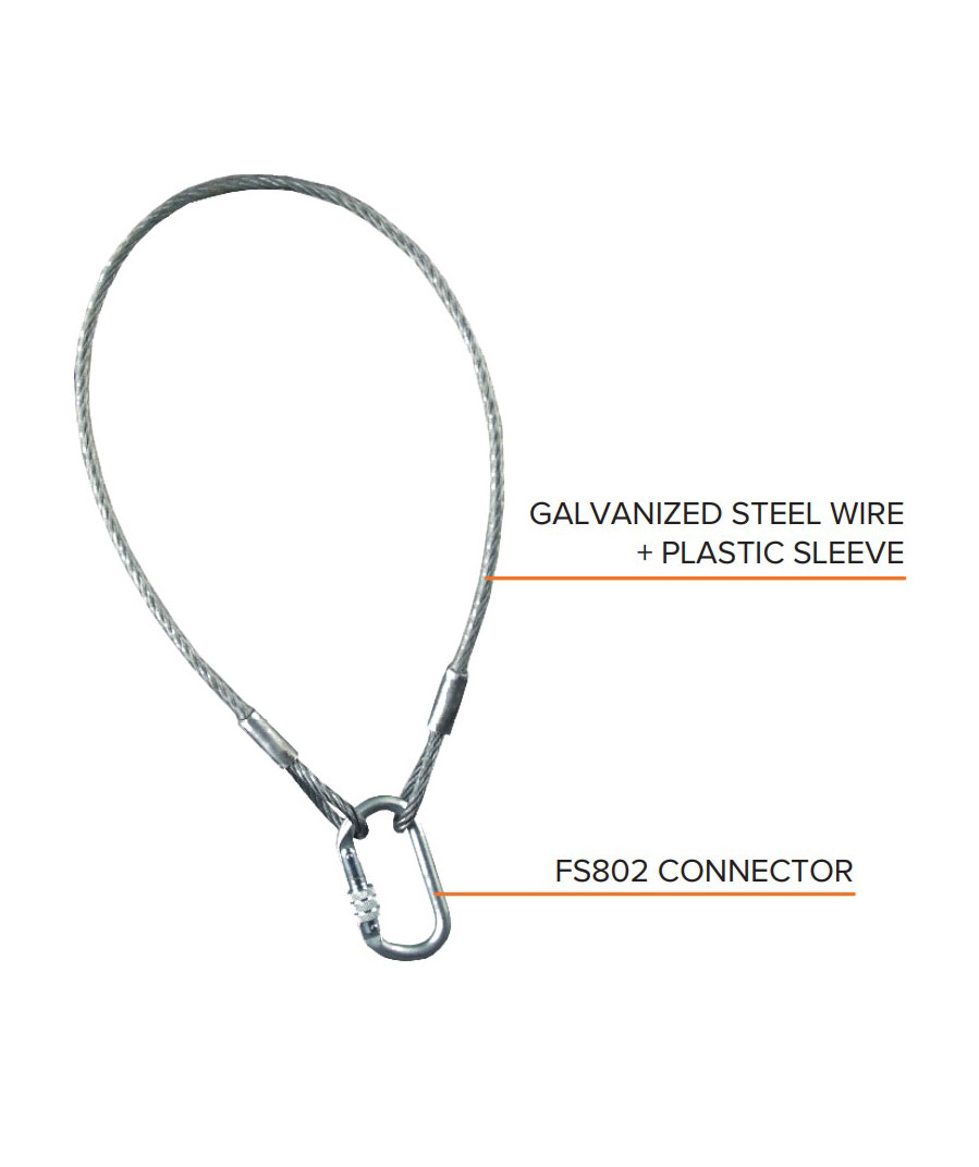 Fall Safe FS803 F&ouml;rankringsrem 4m, St&aring;lgr&aring;