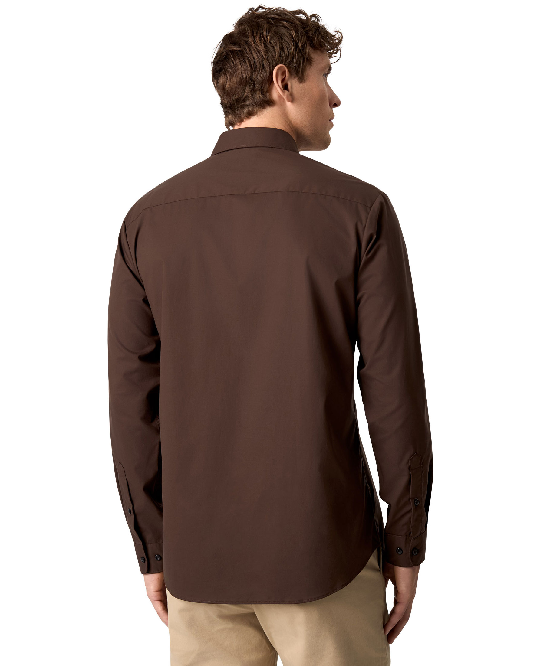 Seven Seas Poplin Regular fit skjorte, Mocca, large image number 4