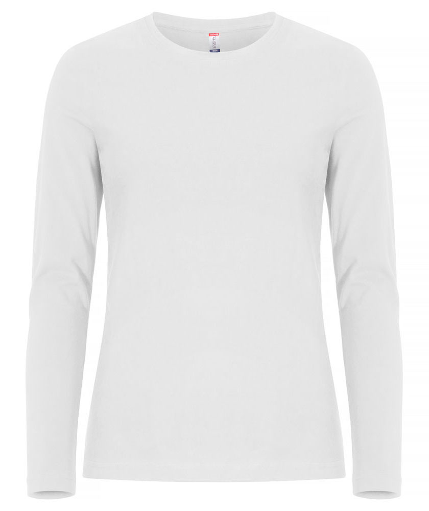 Clique Premium Fashion l&aring;ng&auml;rmad T-shirt dam, Vit