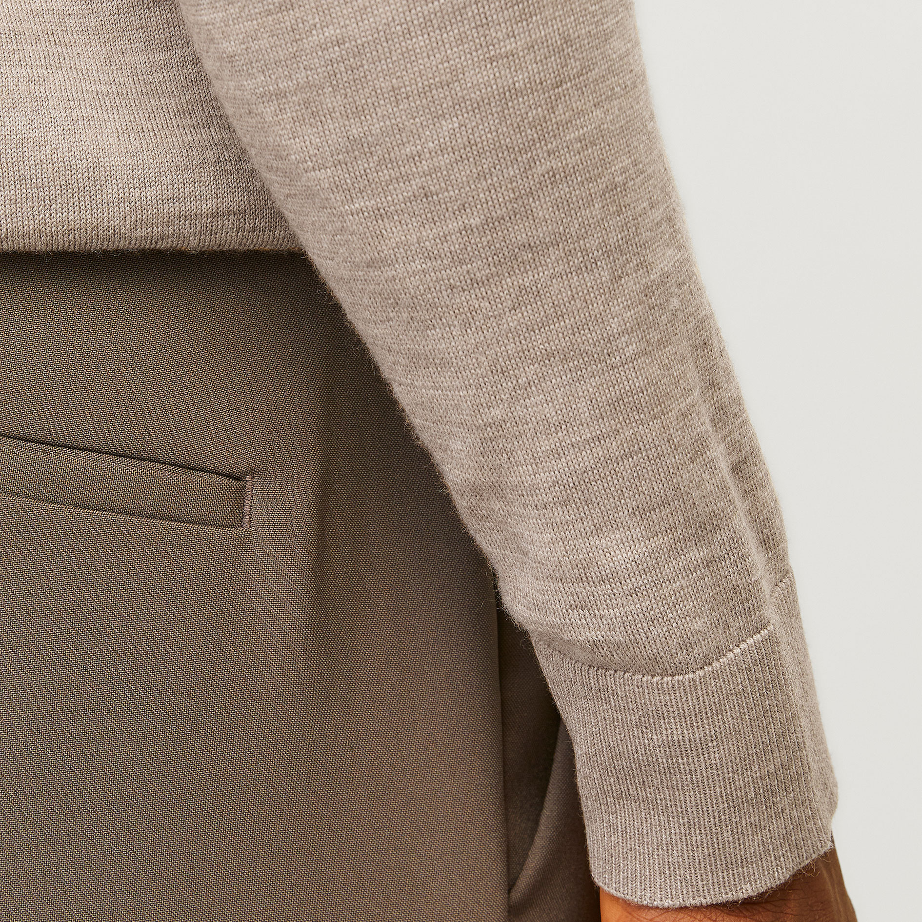 Jack & Jones Premium JPRCCMERINO striktr&oslash;je med merinould, Greige Melange, large image number 5