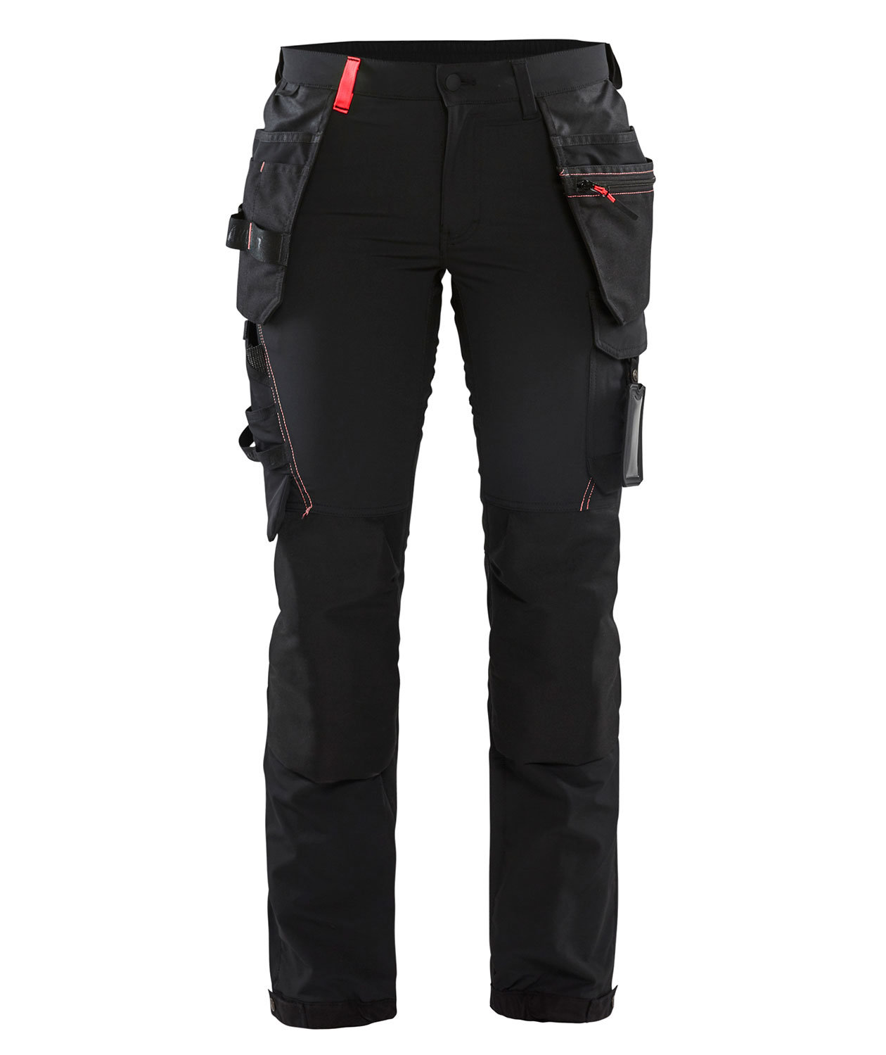 Bl&aring;kl&auml;der h&aring;ndverkerbukse dame full stretch, Svart/R&oslash;d, Svart/R&oslash;d, swatch