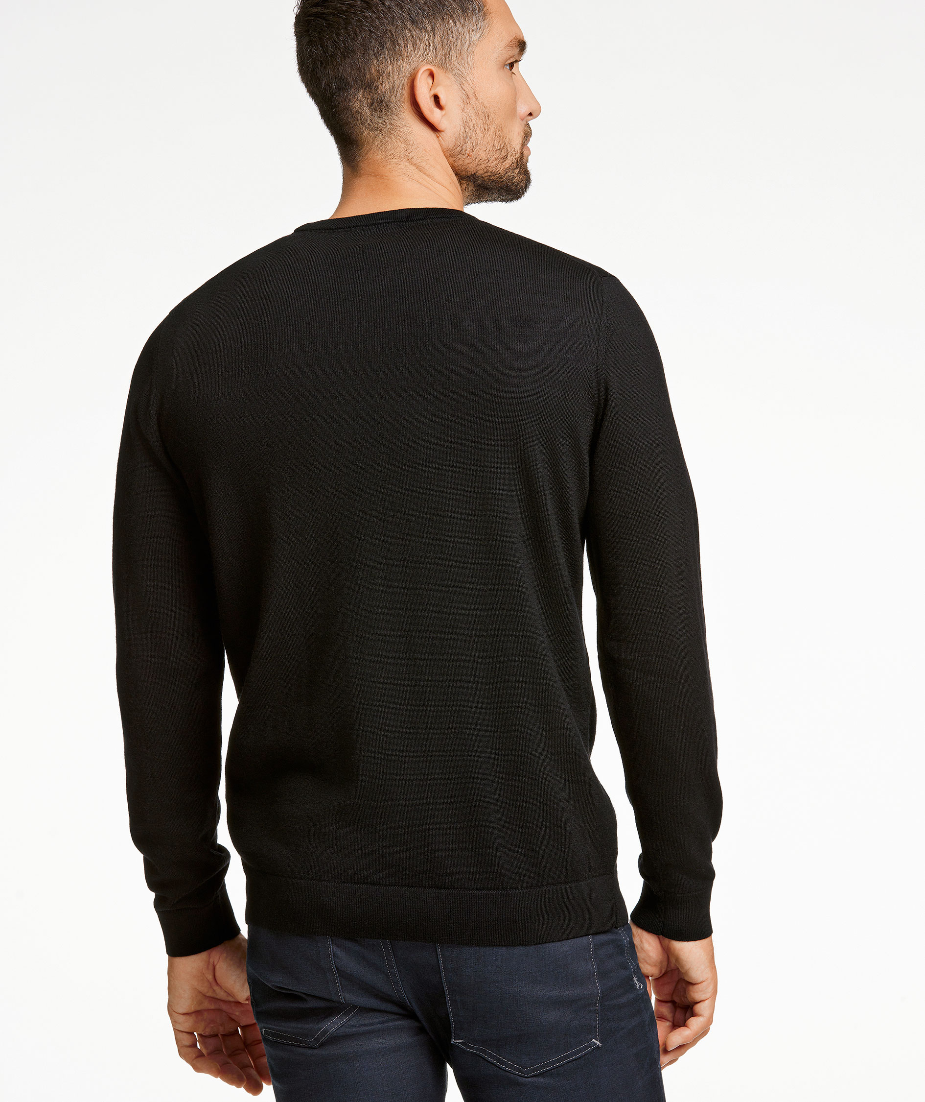 Lindbergh strikket genser med merinoull, Black, large image number 5