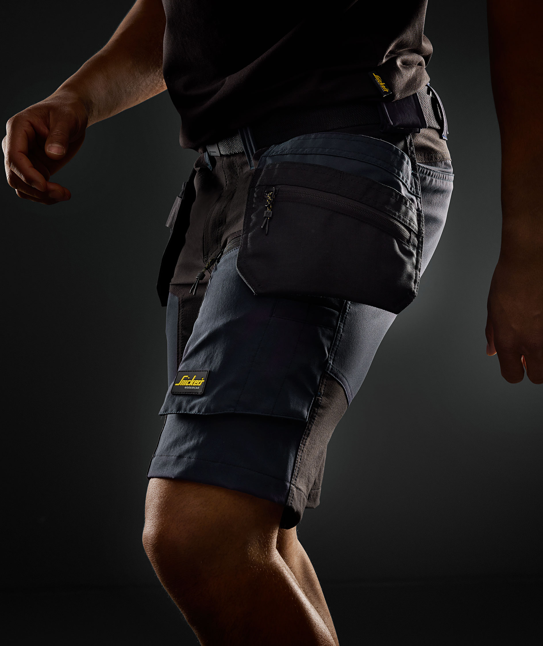 Snickers AllroundWork h&aring;ndverkershorts full stretch, Navy/Svart, large image number 3