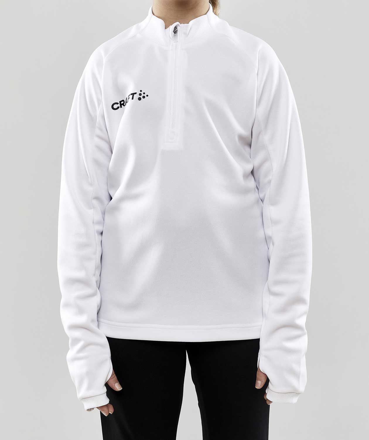 Craft Evolve Halfzip sweatshirt til b&oslash;rn, Hvid, large image number 1
