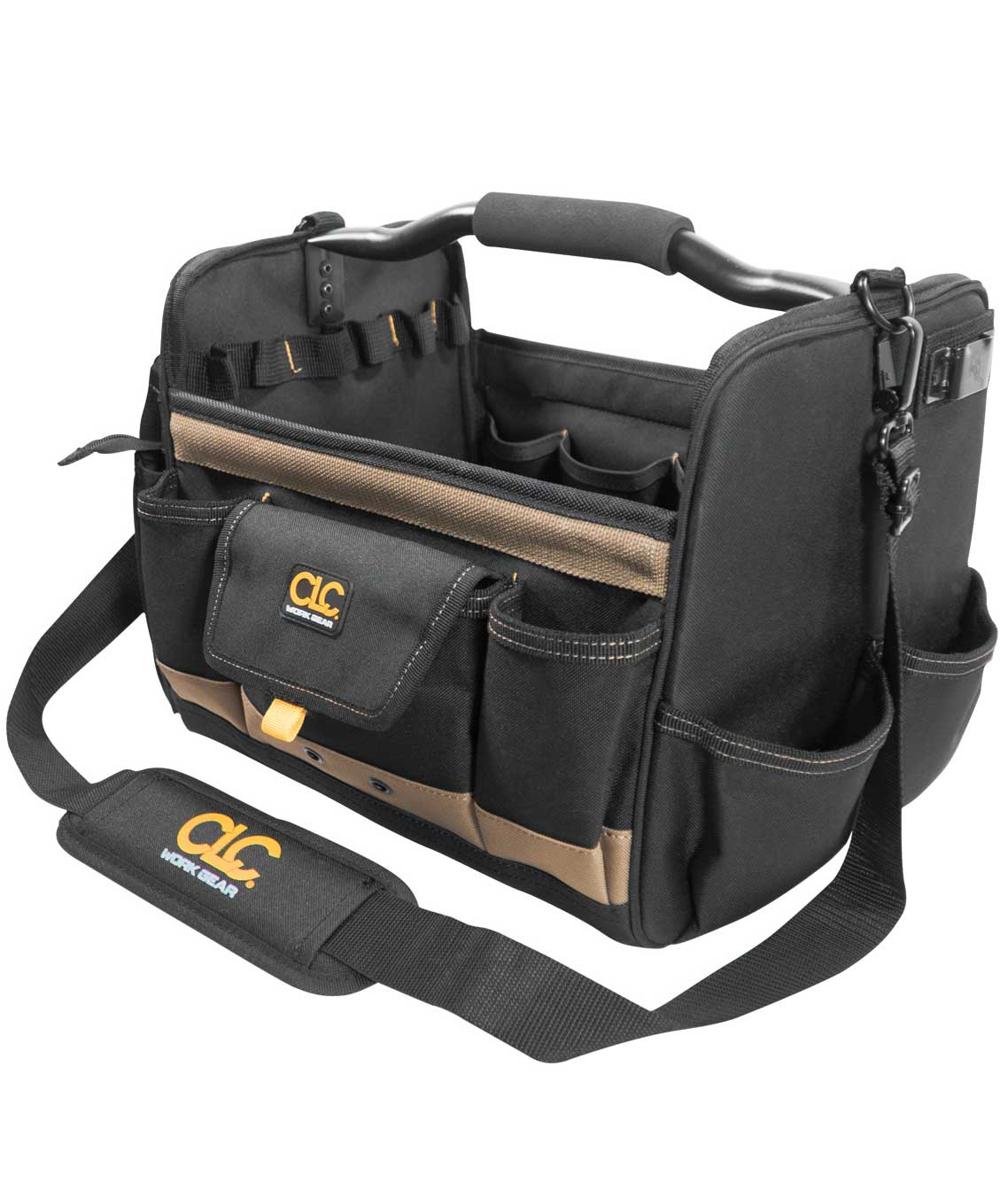 CLC Work Gear 1578 medelstor &ouml;ppen verktygsv&auml;ska 28L, Svart/Brun