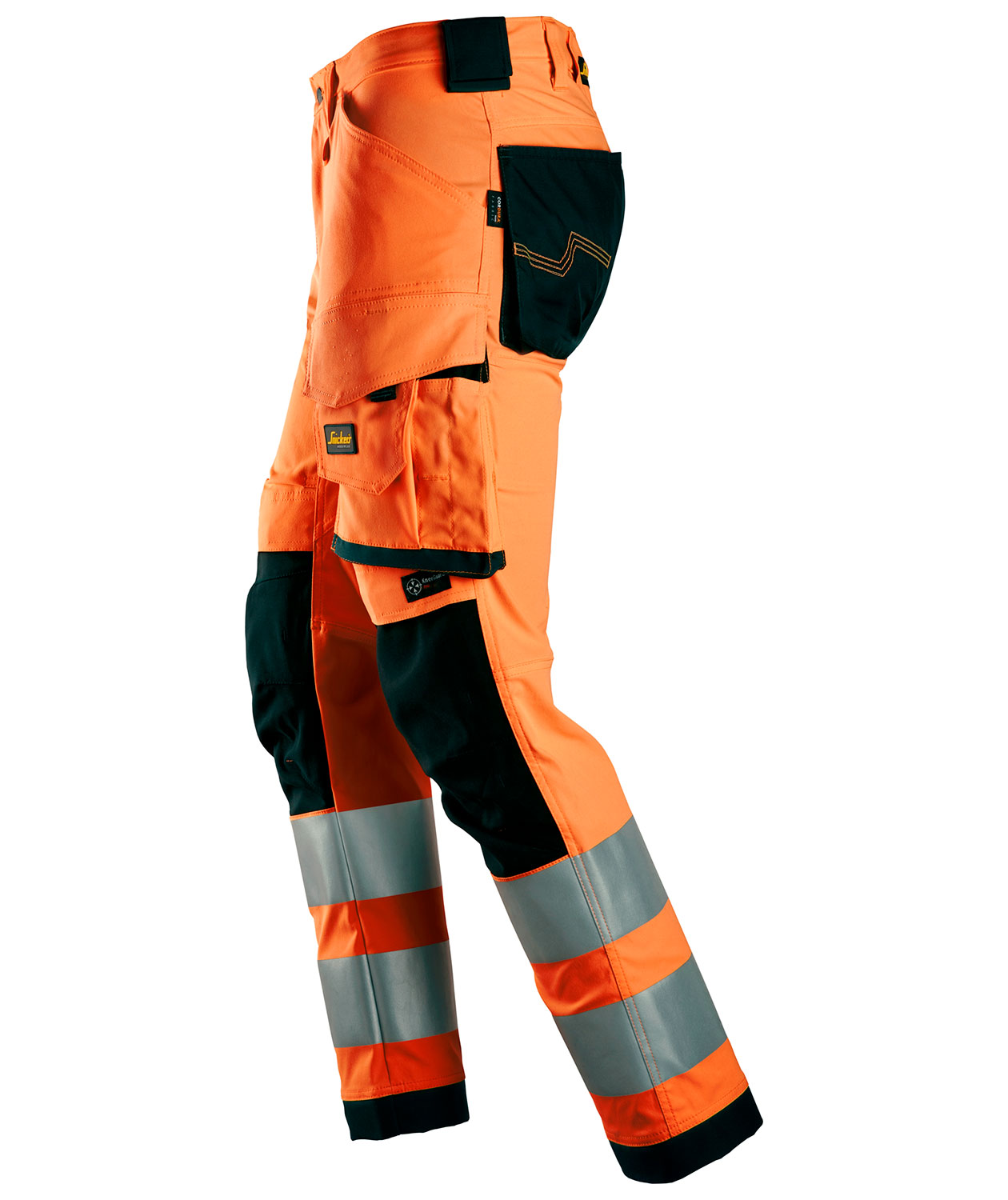 Snickers AllroundWork arbeidsbukse 6343, Hi-Vis Oransje/Svart, large image number 2