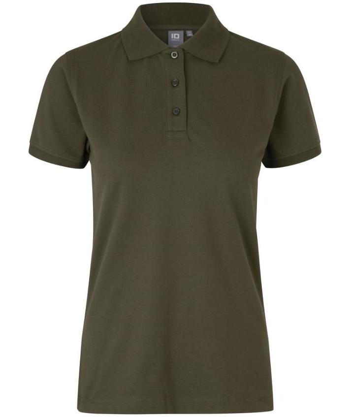 ID dame Pique Polo T-shirt med stretch, Oliven, Oliven, swatch