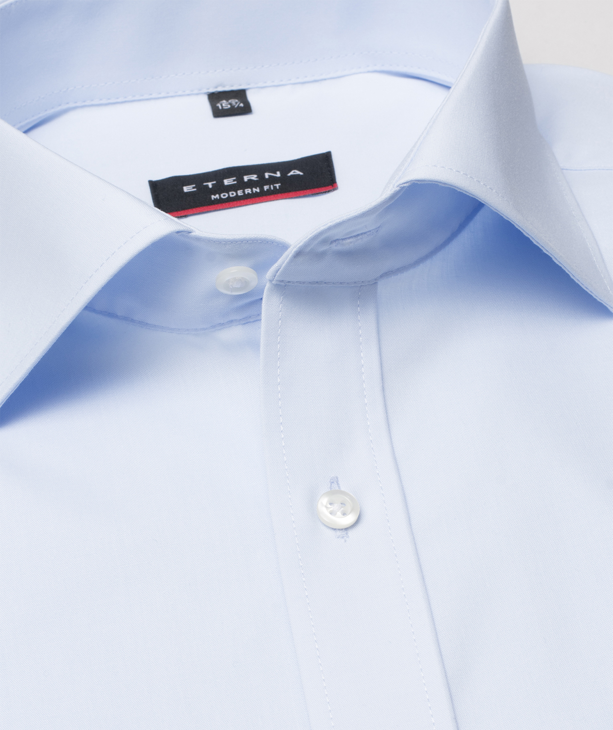 Eterna Modern fit kort&auml;rmad Poplin skjorta, Ljus Bl&aring;, large image number 3