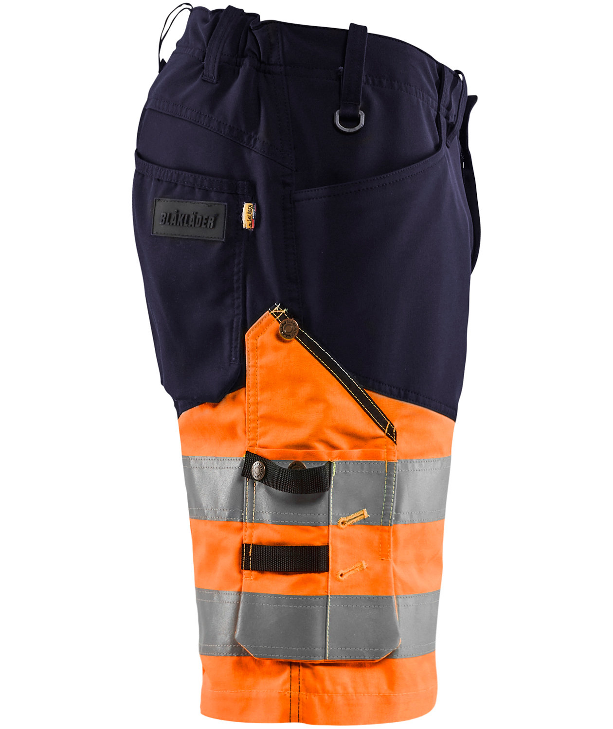 Bl&aring;kl&auml;der arbejdsshorts, Marine/Hi-Vis Orange, large image number 3
