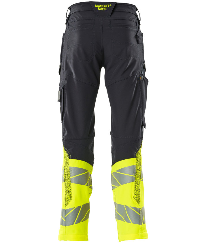 Mascot Accelerate Safe arbeidsbukse full stretch, M&oslash;rk Marine/Hi-Vis Gul