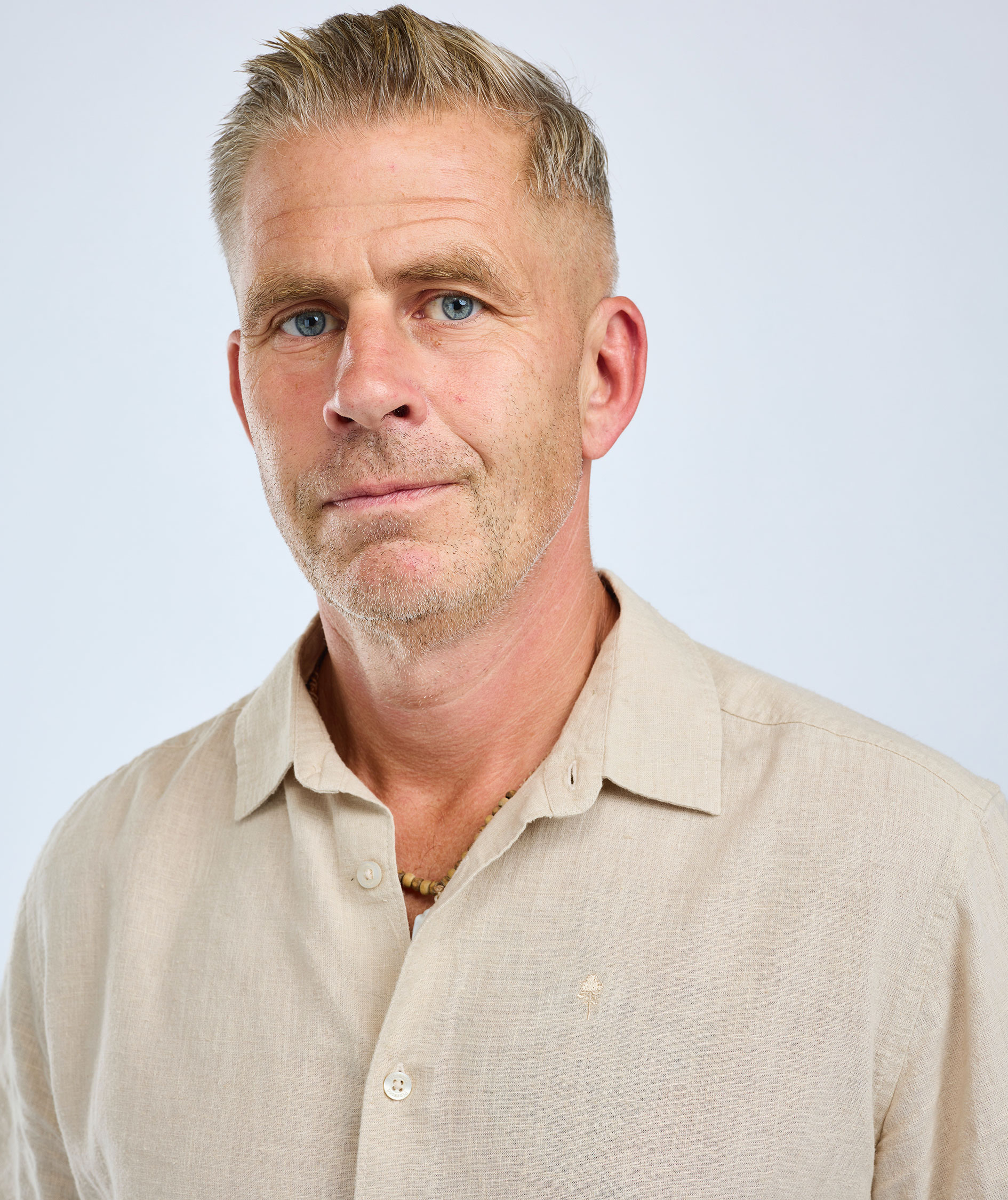 Pinewood V&auml;rnamo kort&aelig;rmet skjorte, Linen Beige, large image number 5