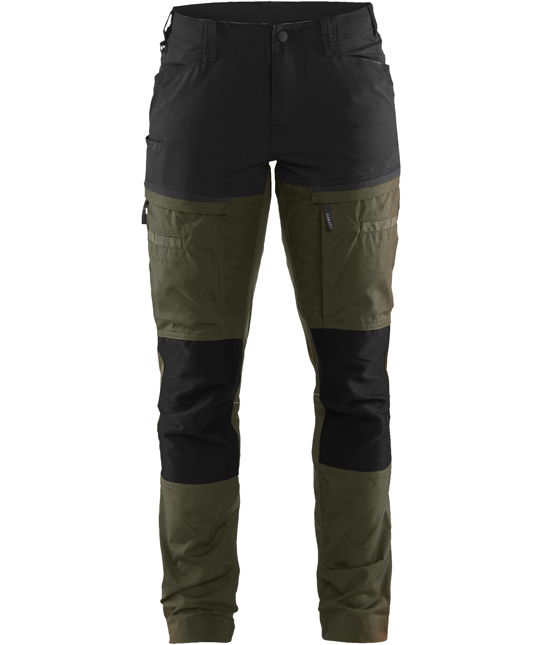 Bl&aring;kl&auml;der dame arbejdsbukser, Skovgr&oslash;n/sort