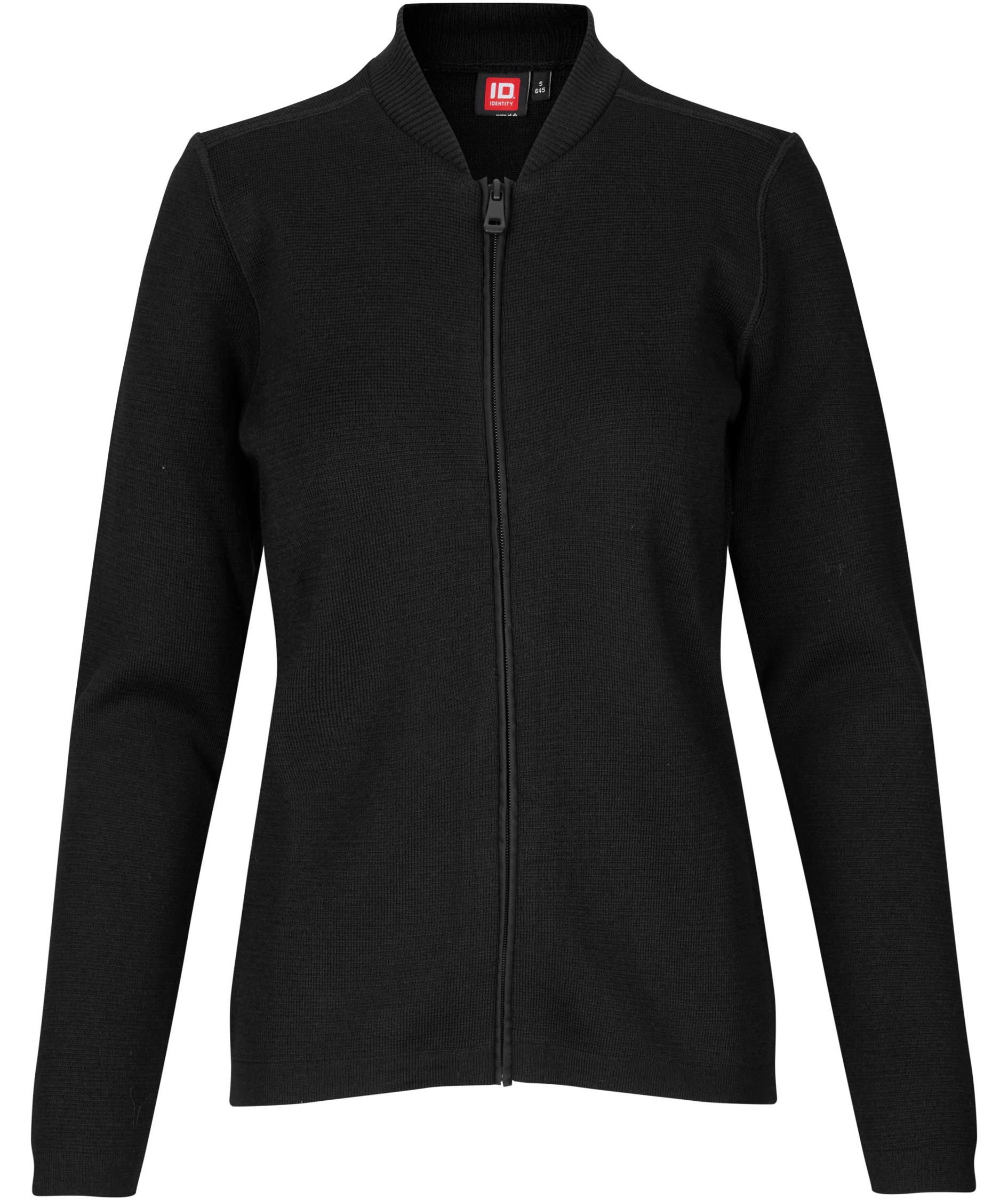 ID stickad cardigan dam, Svart