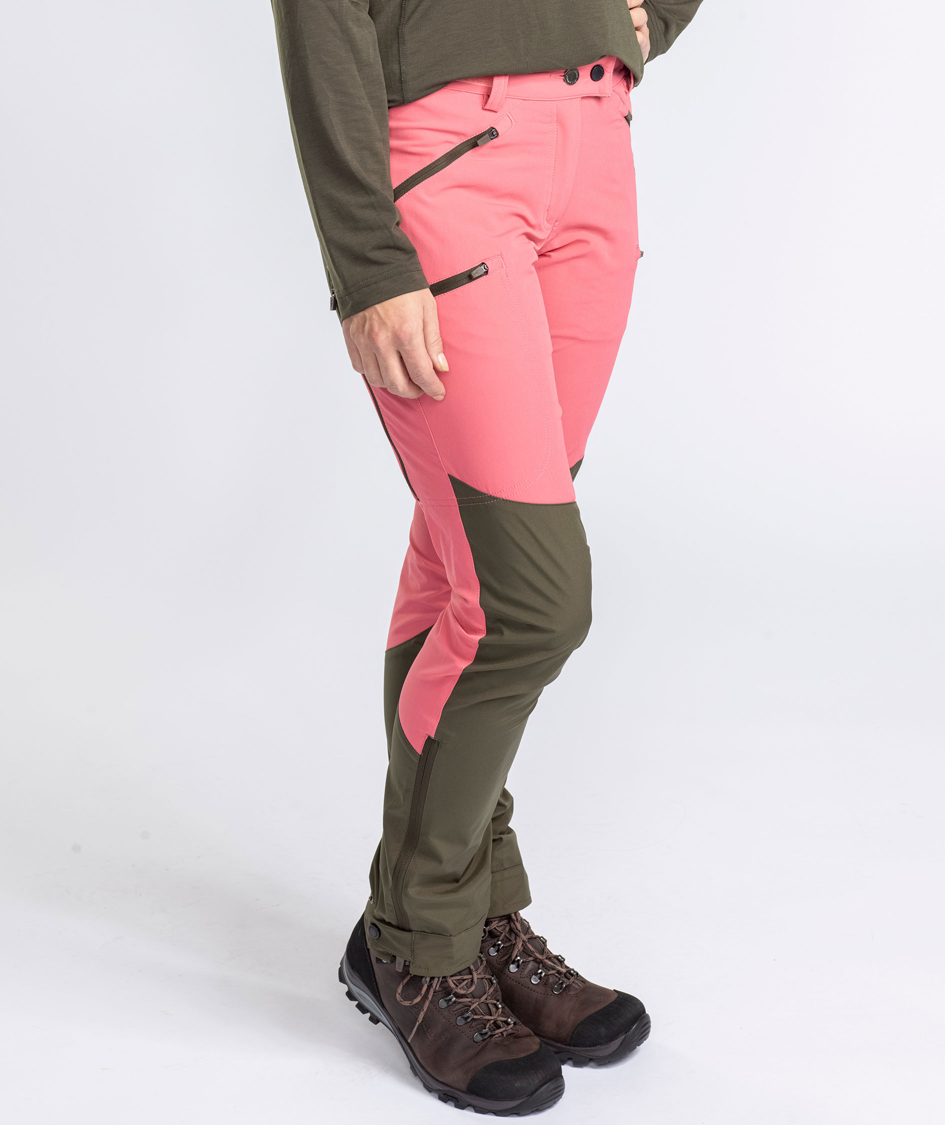 Pinewood Brenton damebukser, Pink Blush/Mossgreen, large image number 3