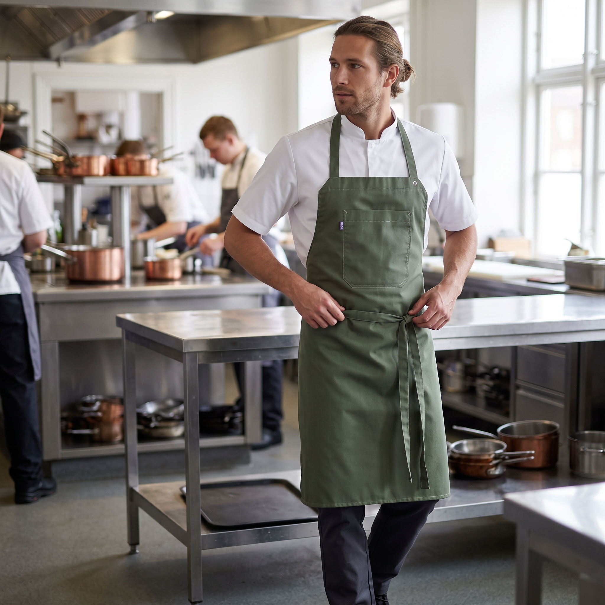 Nybo Workwear All-over sm&aelig;kforkl&aelig;de med lomme, Gr&oslash;n