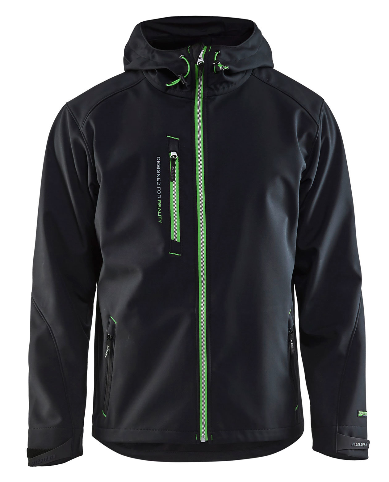 Bl&aring;kl&auml;der softshelljakke, Svart/Gr&oslash;nn