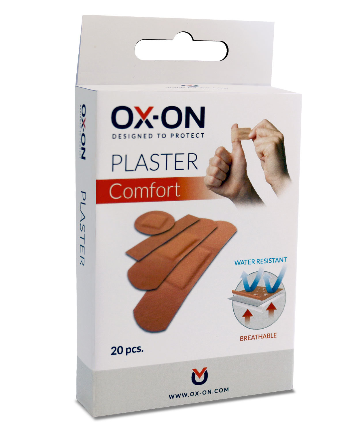 OX-ON Comfort pl&aring;ster 20 stycken, Natur