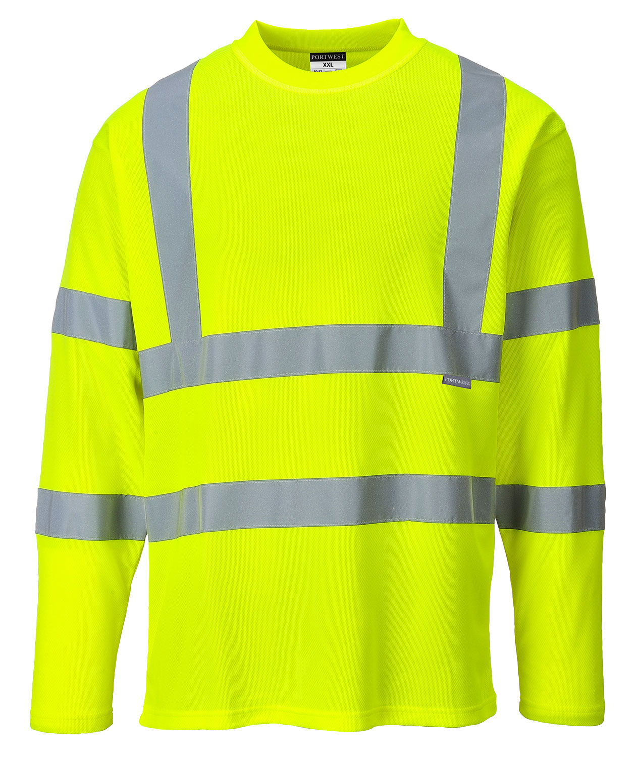 Portwest l&aring;ng&auml;rmad T-shirt, Varsel Gul