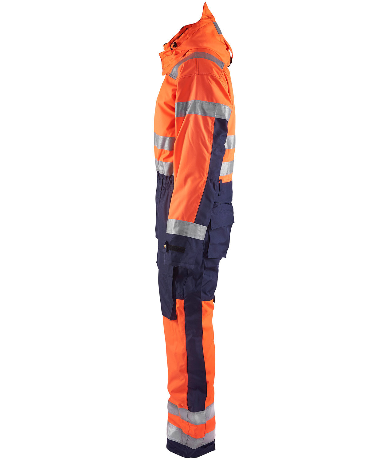 Bl&aring;kl&auml;der varmedress, Hi-vis Oransje/Marinebl&aring;