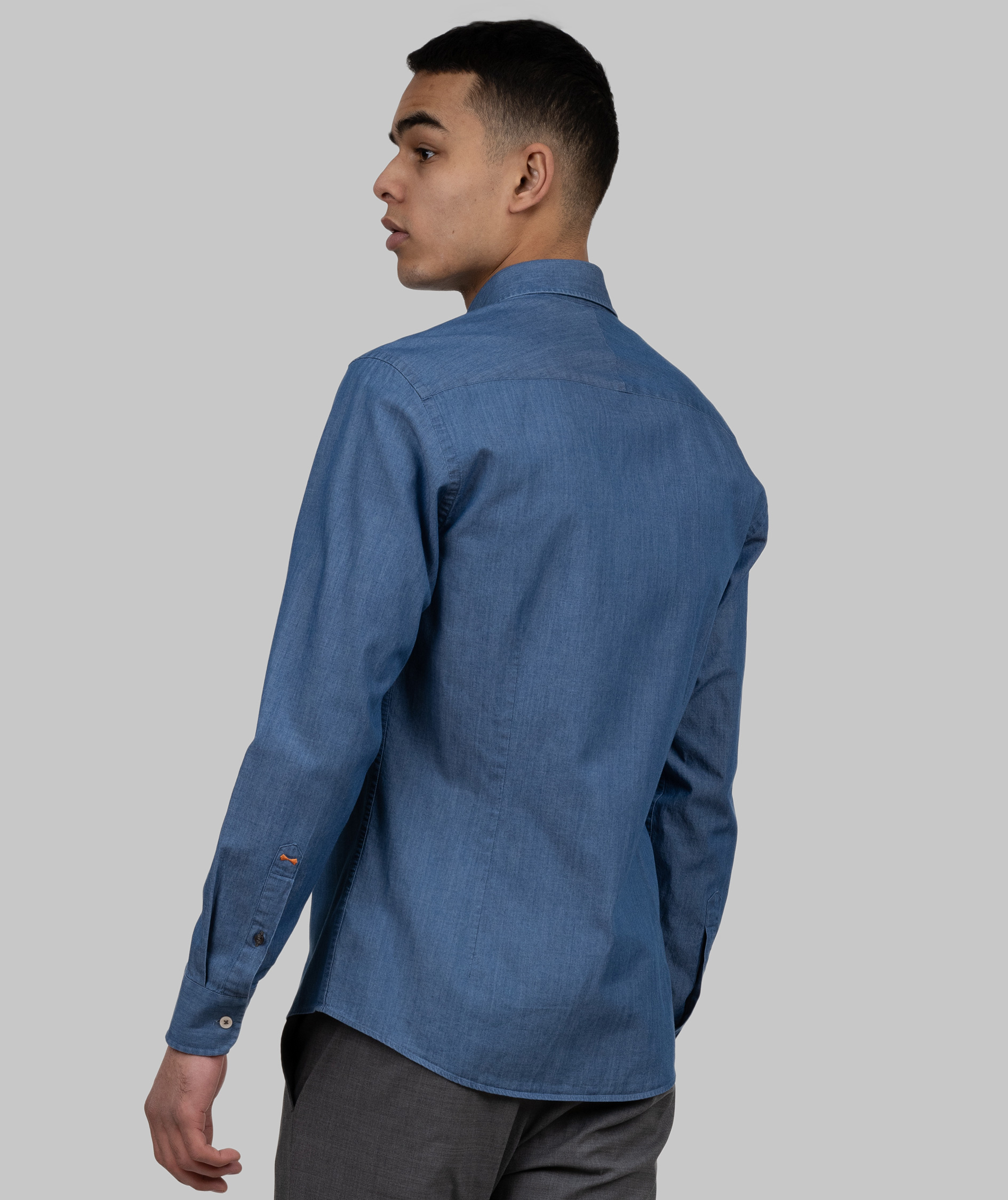 J. Harvest & Frost Indigo Bow 130 slim fit skjorte, Indigo, large image number 3