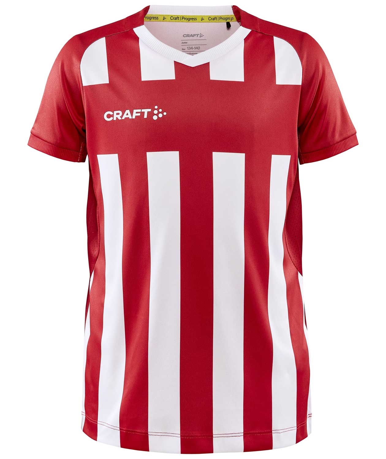 Craft Progress 2.0 Stripe Jersey T-skjorte for barn, Hvit/R&oslash;d, Hvit/R&oslash;d, swatch