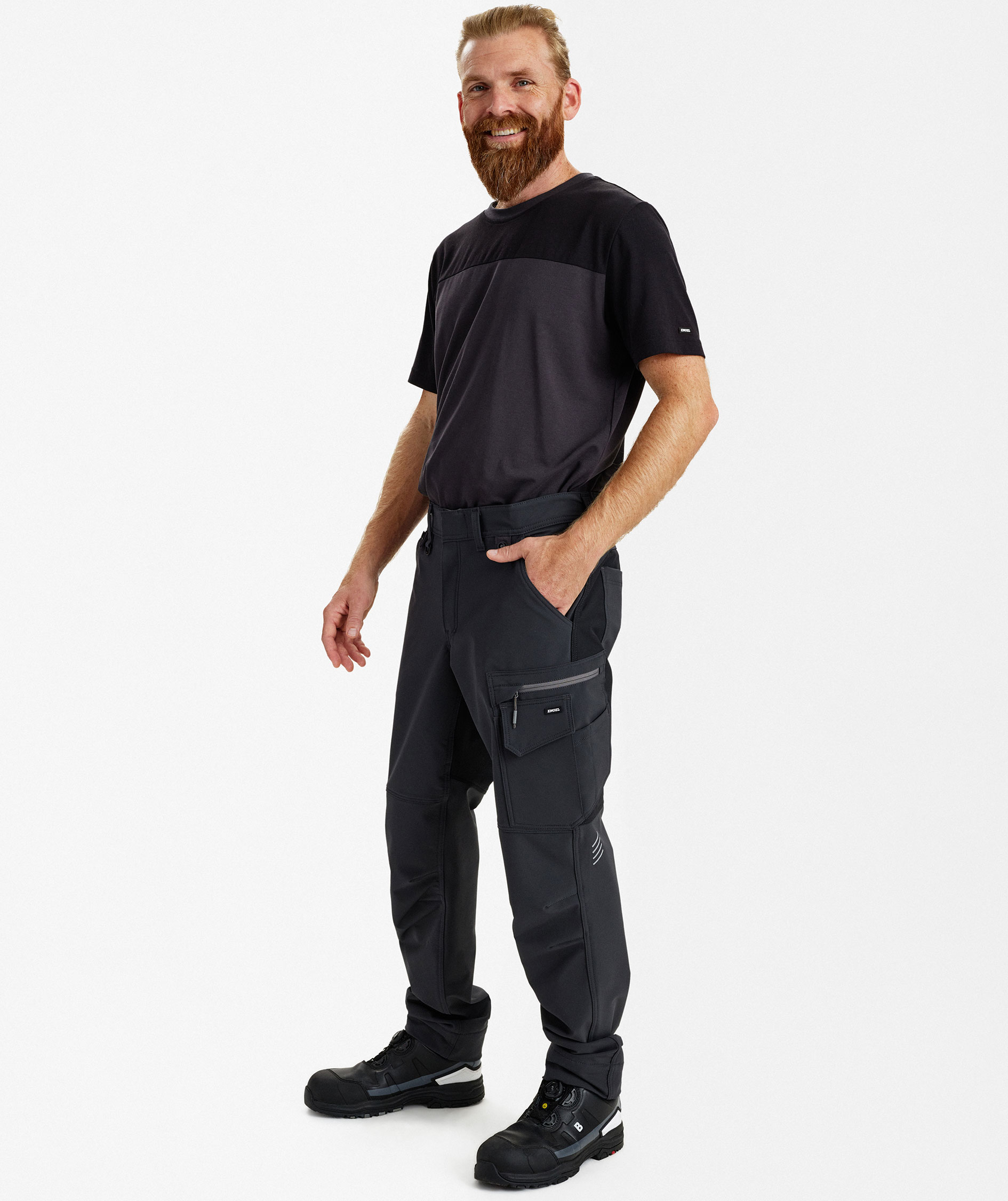 Engel Entire servicebyxa full stretch, Anthracite Grey/Black, large image number 2