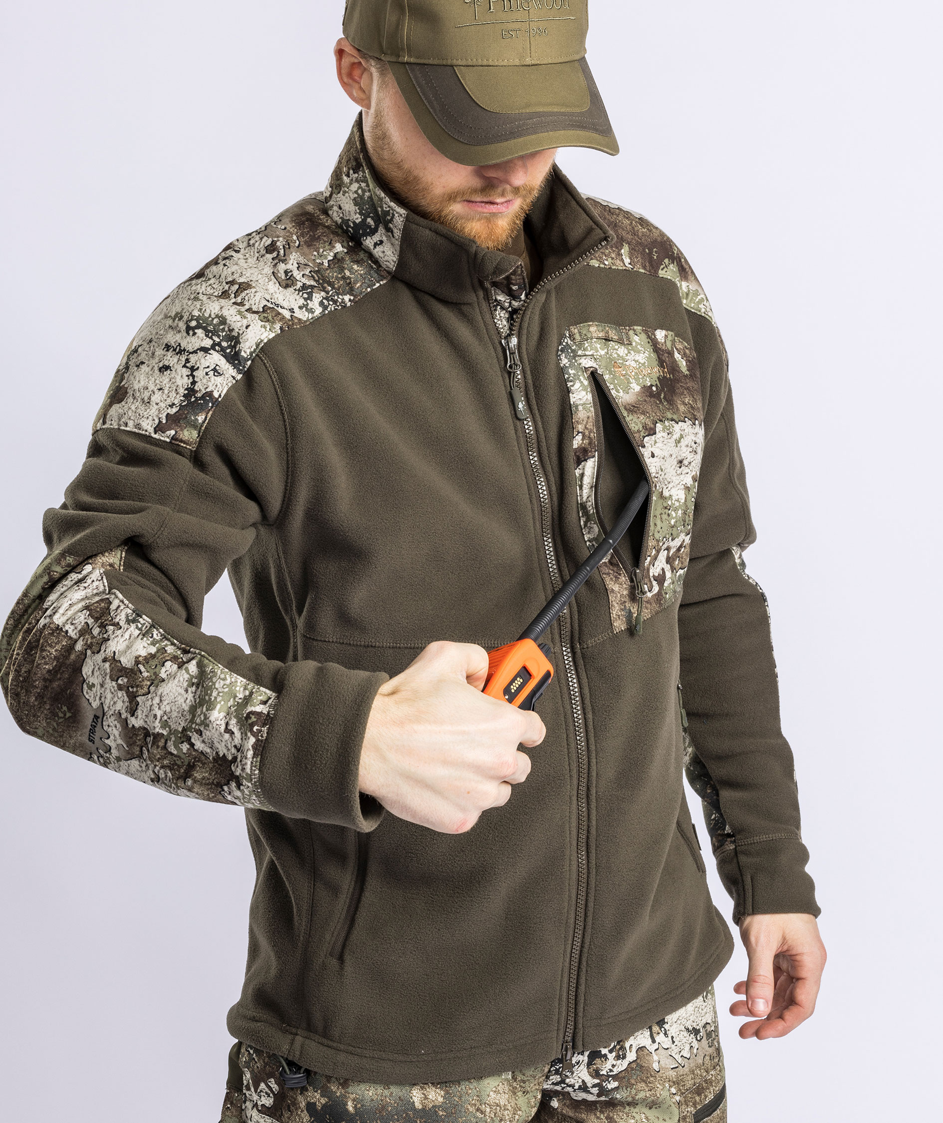 Pinewood&nbsp;Sm&aring;land Hunters Camou fleecejakke, Hunting Brown/Strata, large image number 3